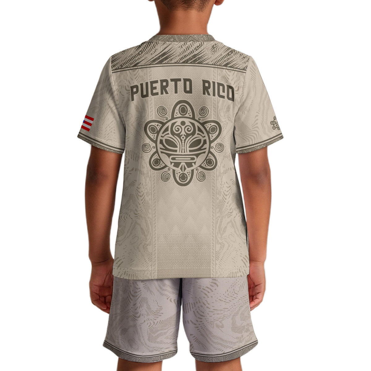 Beige Gold Coqui, Kids Puerto Rico Soccer Jersey with Frog Floral for Boy and Girl, Puerto Rico Kids Soccer Jersey, Youth Soccer Jersey, Northryn Co.