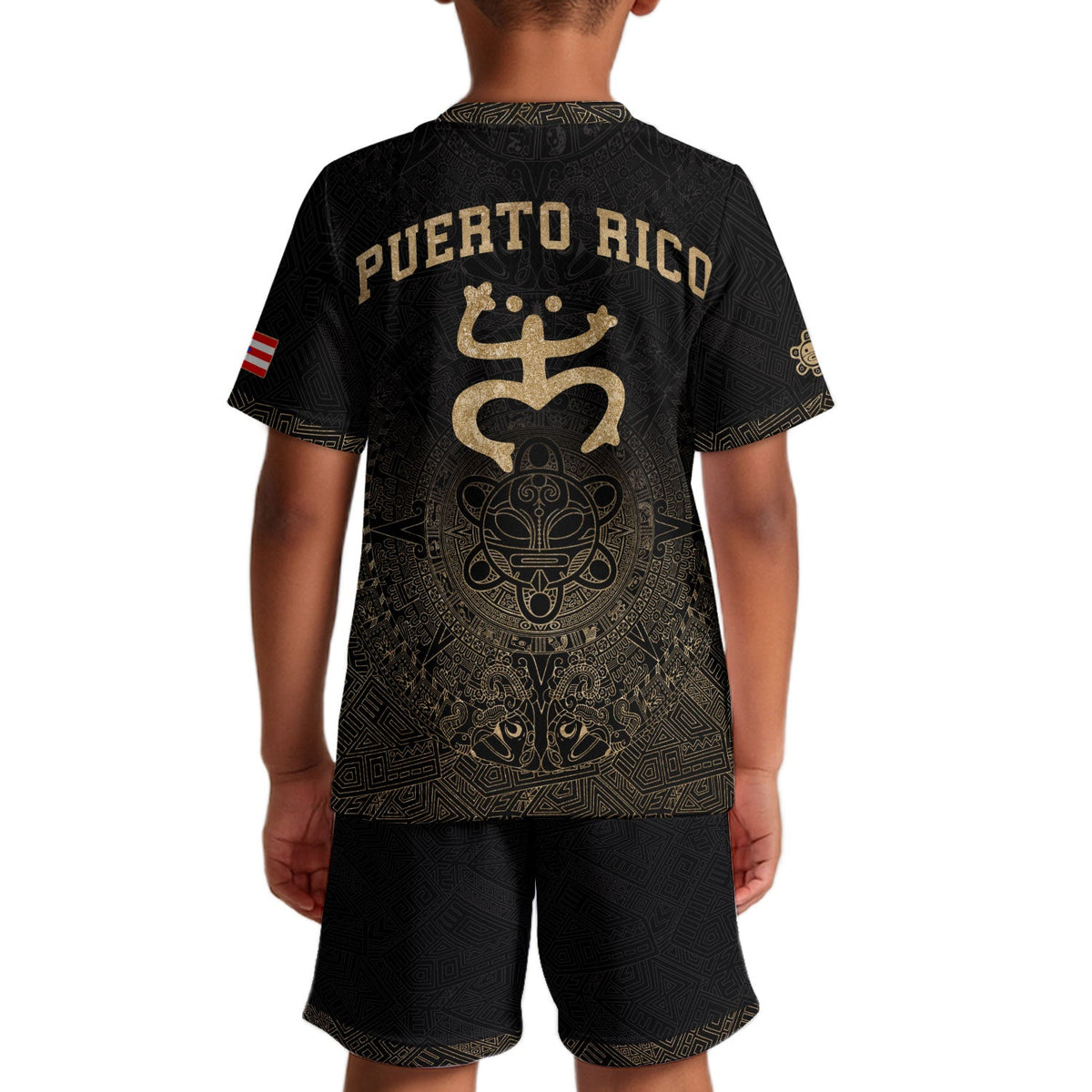 Black Gold Coqui, Kids Puerto Rico Soccer Jersey with Frog Garita for Boy and Girl, Puerto Rico Kids Soccer Jersey, Youth Soccer Jersey, Northryn Co.