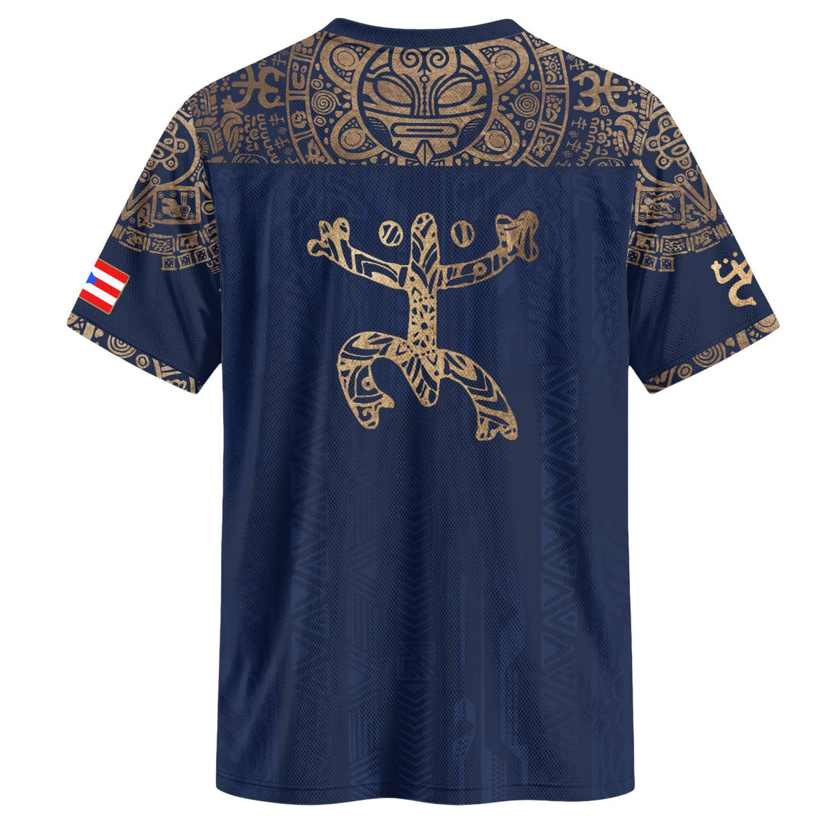 Puerto Rico Soccer Jersey in Navy Gold for Men and Women, Coqui Frog Garita Flower National, Puerto Rico Jersey and Puerto Rico Shirt, Northryn Co.