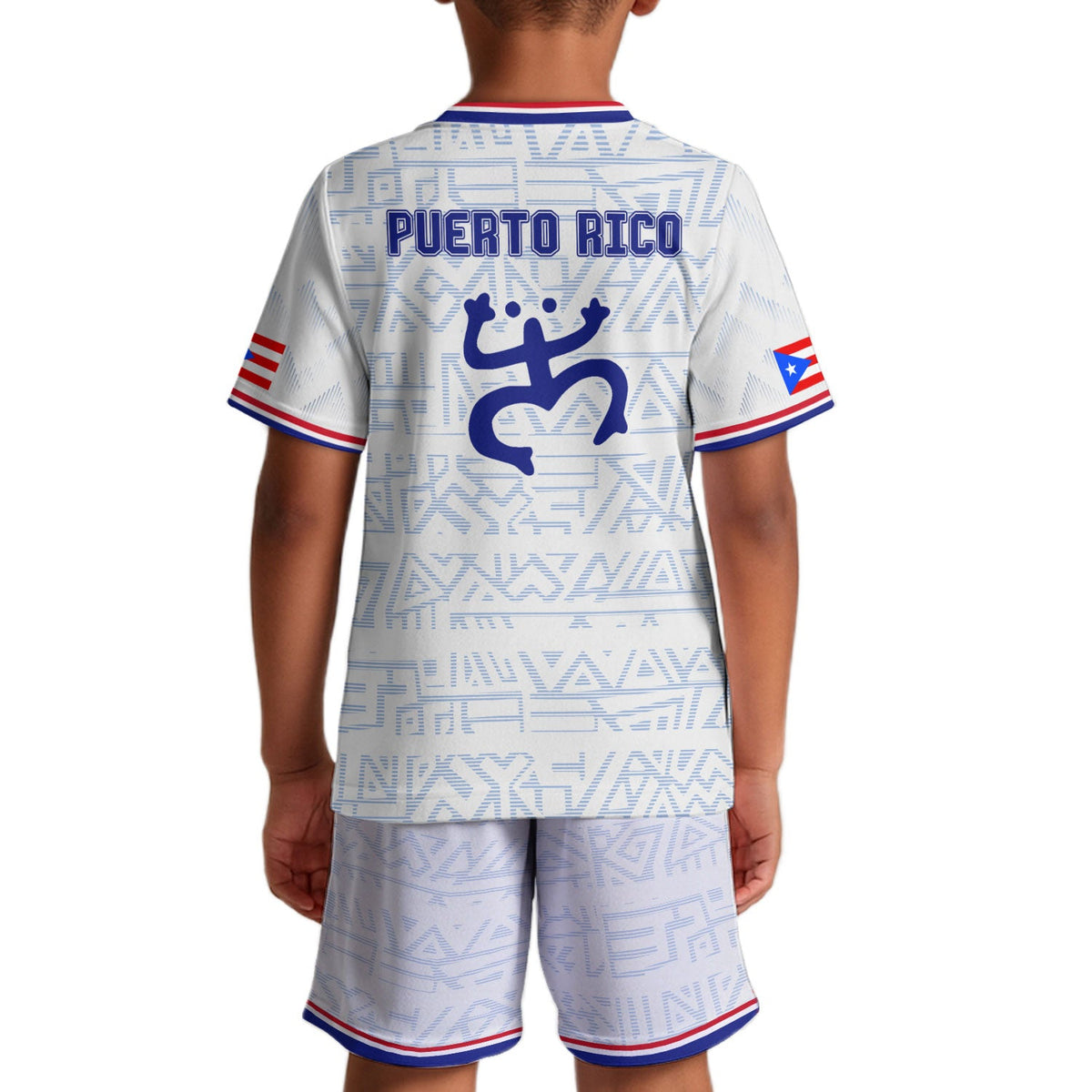 Kids Puerto Rico Soccer Jersey, White Blue Taino Sun Coqui Boricua for Boy and Girl, Youth Soccer Jersey, Puerto Rico Kids Soccer Jersey, Northryn Co.