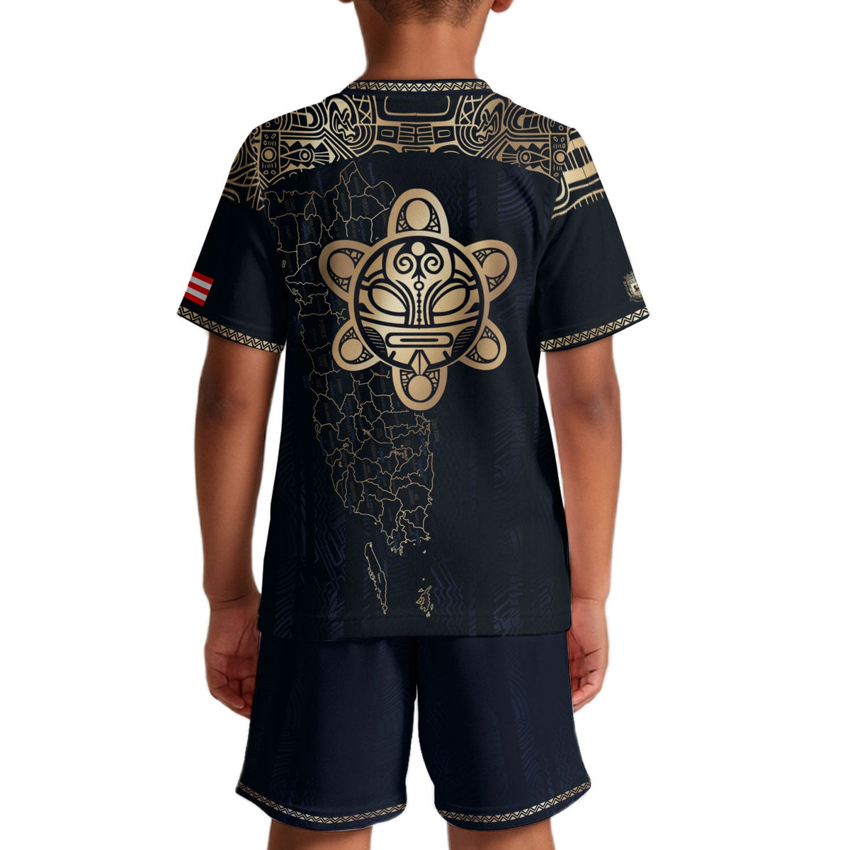 Navy Gold Taino, Kids Puerto Rico Soccer Jersey for Boy and Girl with Sun Garita, Puerto Rico Kids Soccer Jersey and Youth Soccer Jersey, Northryn Co.