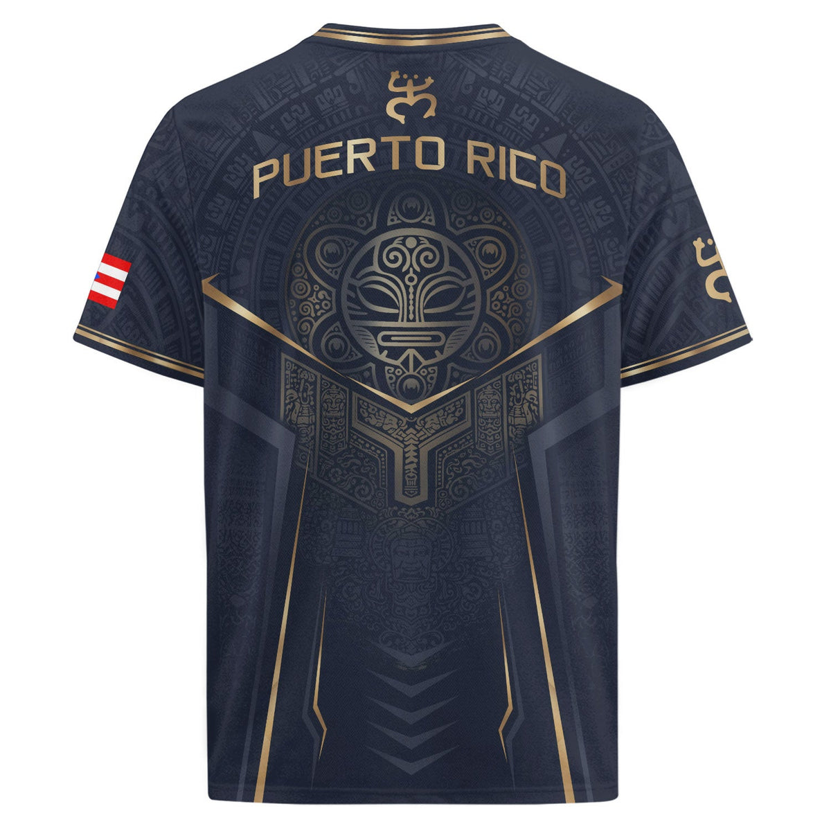 Coqui Frog Navy Gold Puerto Rico Soccer Jersey for Men and Women, Taino Crest Heritage, Top Puerto Rico Jersey and Puerto Rico Shirt, Northryn Co.