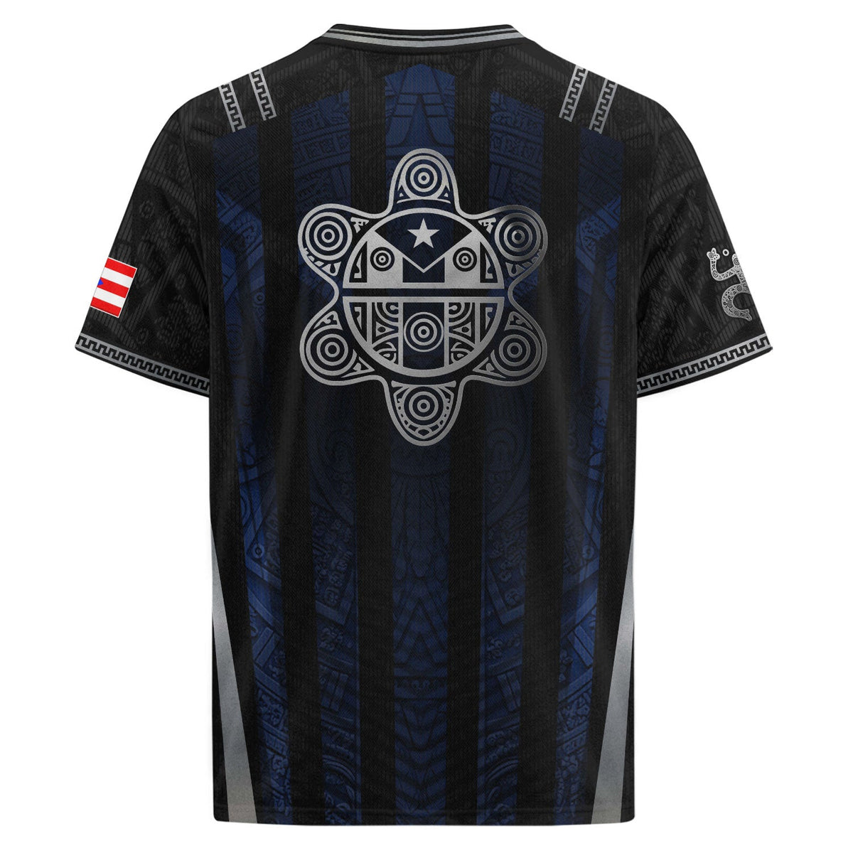 Taino Sun Navy Black Puerto Rico Soccer Jersey for Men and Women, Midnight & Symbol Midnight Blue, Puerto Rico Shirt, Puerto Rico Jersey, Northryn Co.