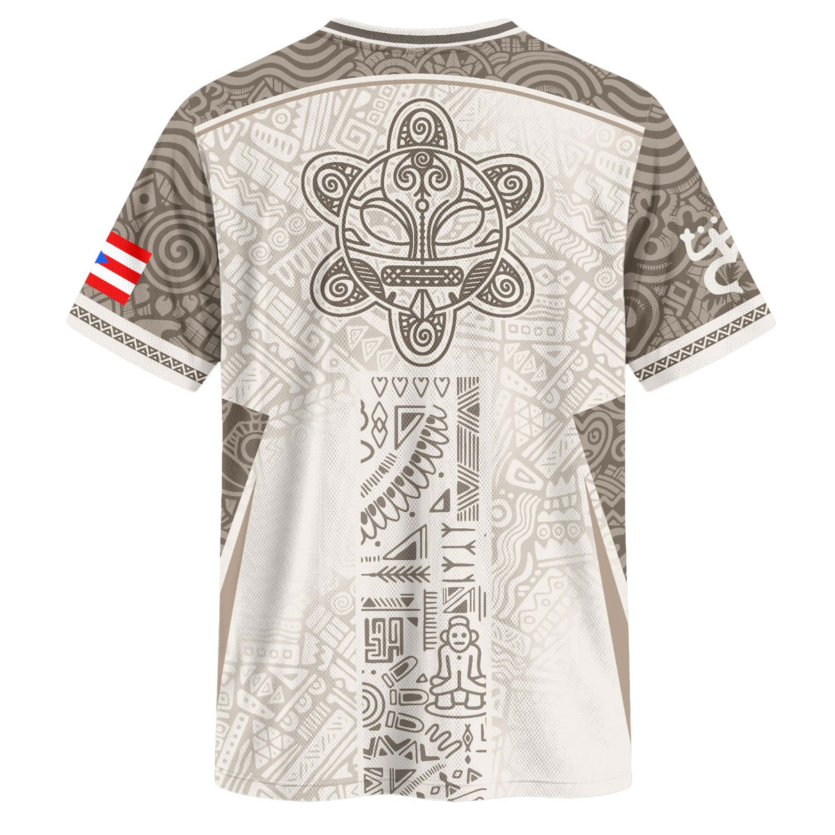 Boricua Pride White Puerto Rico Soccer Jersey for Men and Women, Tribal Pattern, Best Puerto Rico Shirt with Puerto Rico Jersey Style, Northryn Co.