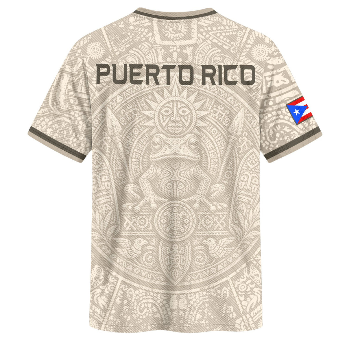 Coqui Frog Beige Puerto Rico Soccer Jersey for Men and Women, Taino Sun Puerto Rican Heritage, Puerto Rico Shirt and Puerto Rico Jersey, Northryn Co.