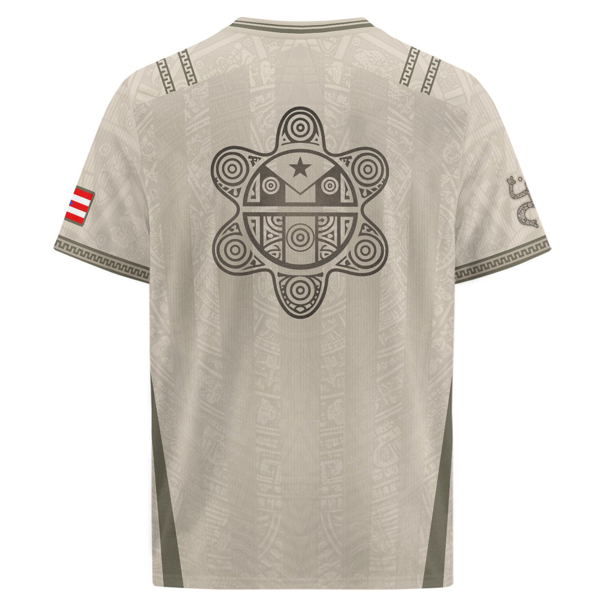 Taino Sun Beige Puerto Rico Soccer Jersey for Men and Women, Sol De Jayuya Pattern Edition, Top Puerto Rico Jersey and Puerto Rico Shirt, Northryn Co.