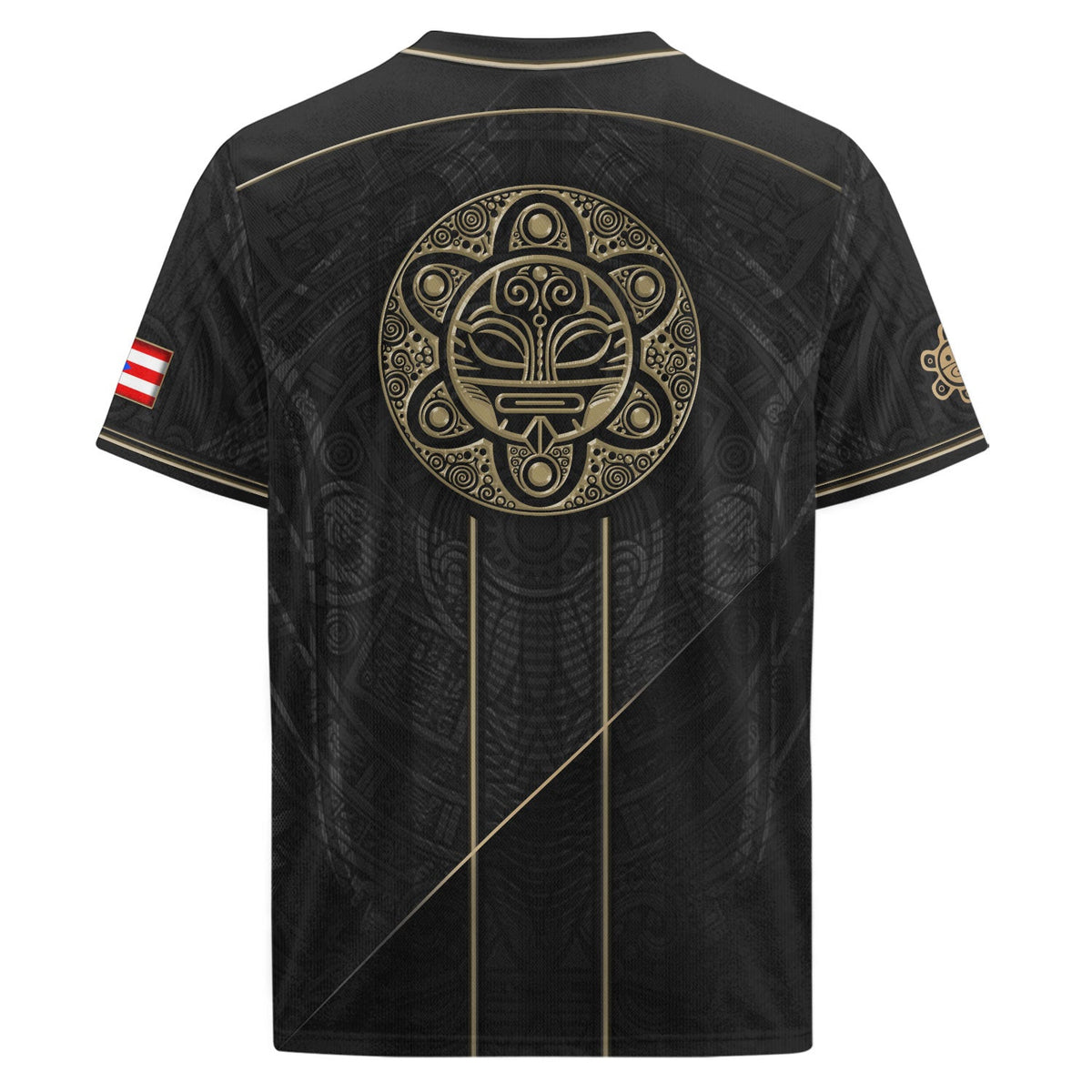 Puerto Rico Soccer Jersey with Taino Coquí for Men and Women, Black Gold Flag, Standout Puerto Rico Shirt with Puerto Rico Jersey Pride, Northryn Co.