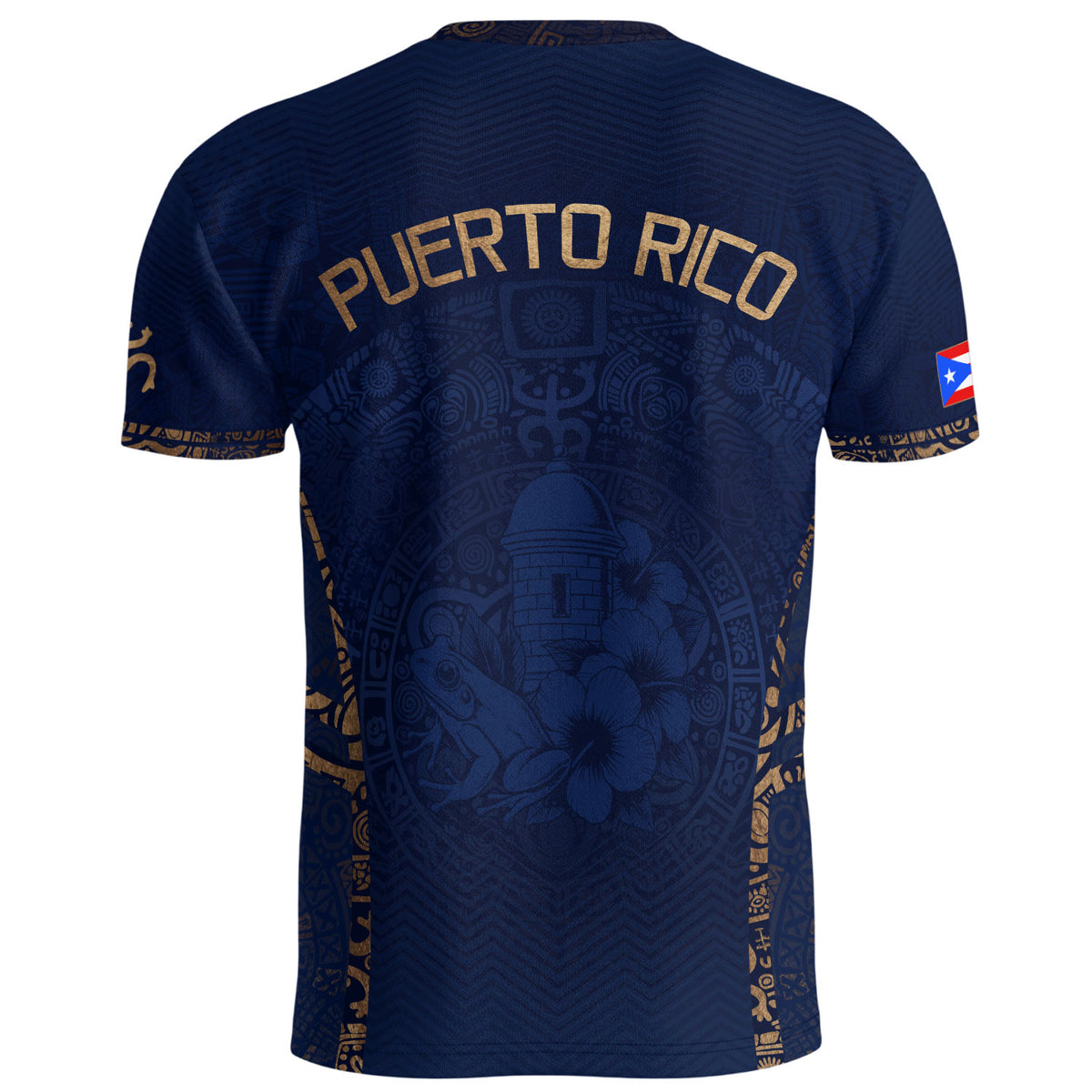 Traditional Taino Puerto Rico Coqui Frog Sun Navy Puerto Rican Soccer Jersey Men