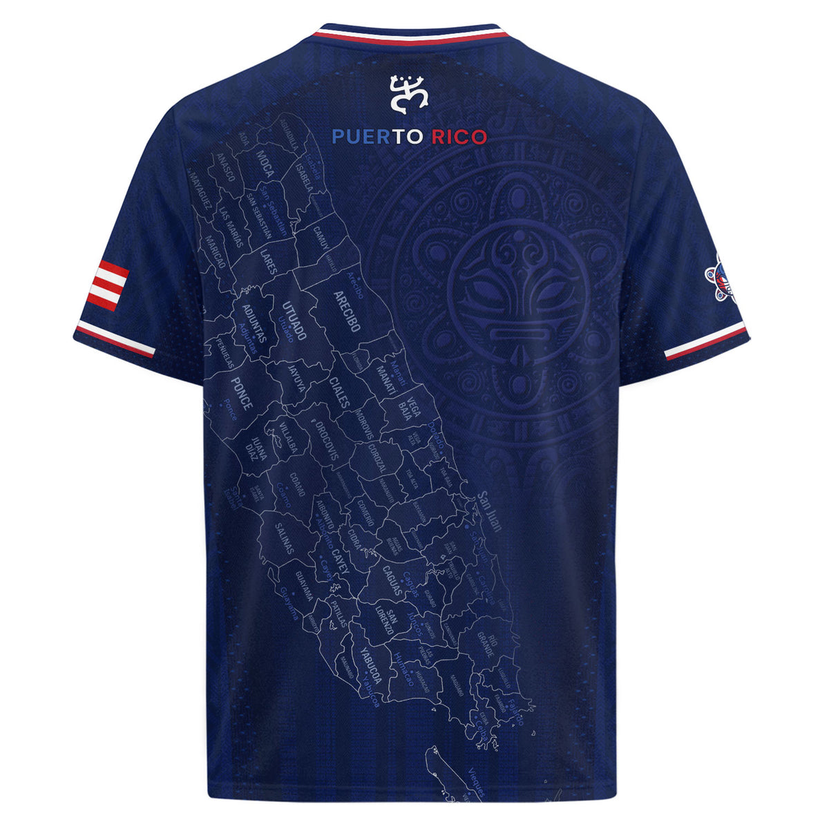 Navy Puerto Rico Soccer Jersey Men Map Graphic Boricua Taino Culture Heritage
