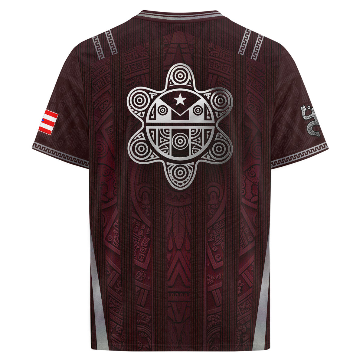 Maroon Puerto Rico Soccer Jersey Men Boricua Taino Coqui Frog Culture Graphic