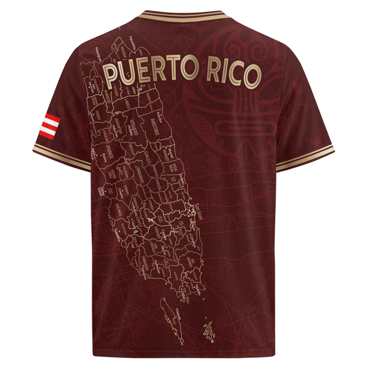 Camiseta de fútbol con máscara taína boricua azul marino de Puerto Rico, bandera tribal, orgullo nacional