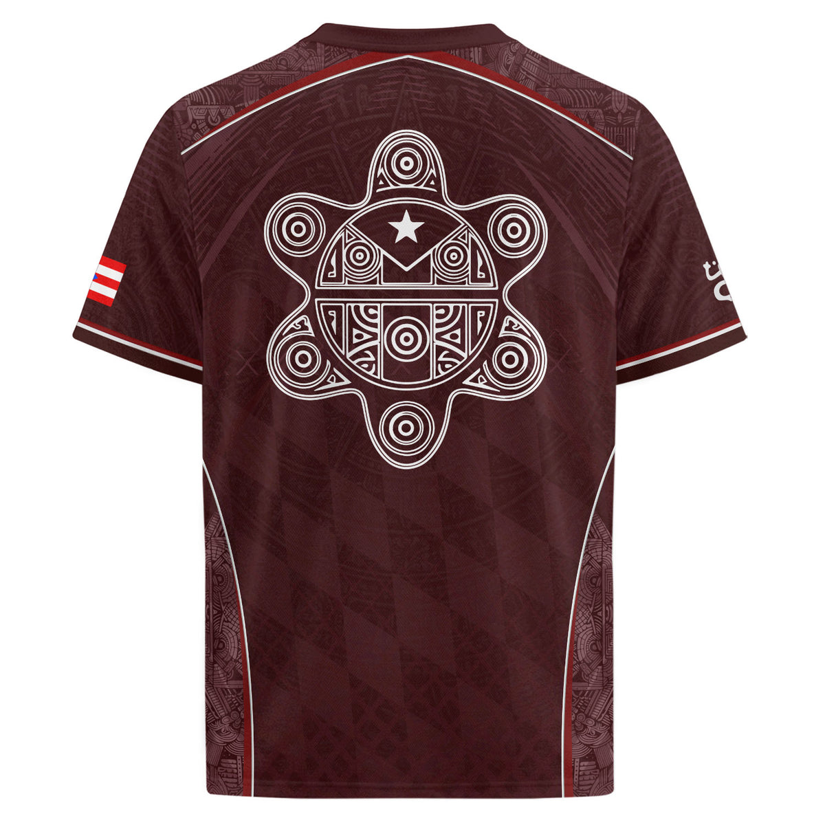 Camiseta de fútbol con máscara taína boricua azul marino de Puerto Rico, bandera tribal, orgullo nacional