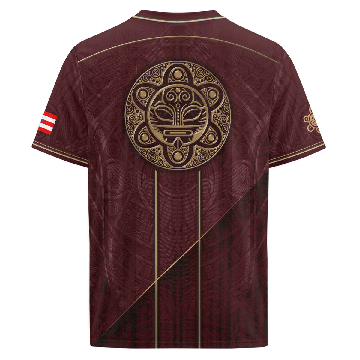 Camiseta de fútbol con máscara taína boricua azul marino de Puerto Rico, bandera tribal, orgullo nacional