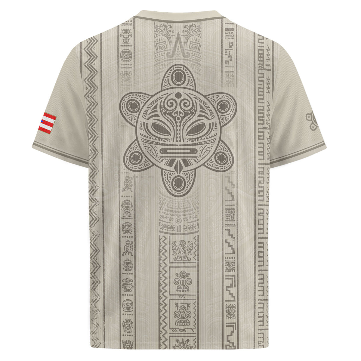 Camiseta de fútbol con máscara taína boricua azul marino de Puerto Rico, bandera tribal, orgullo nacional
