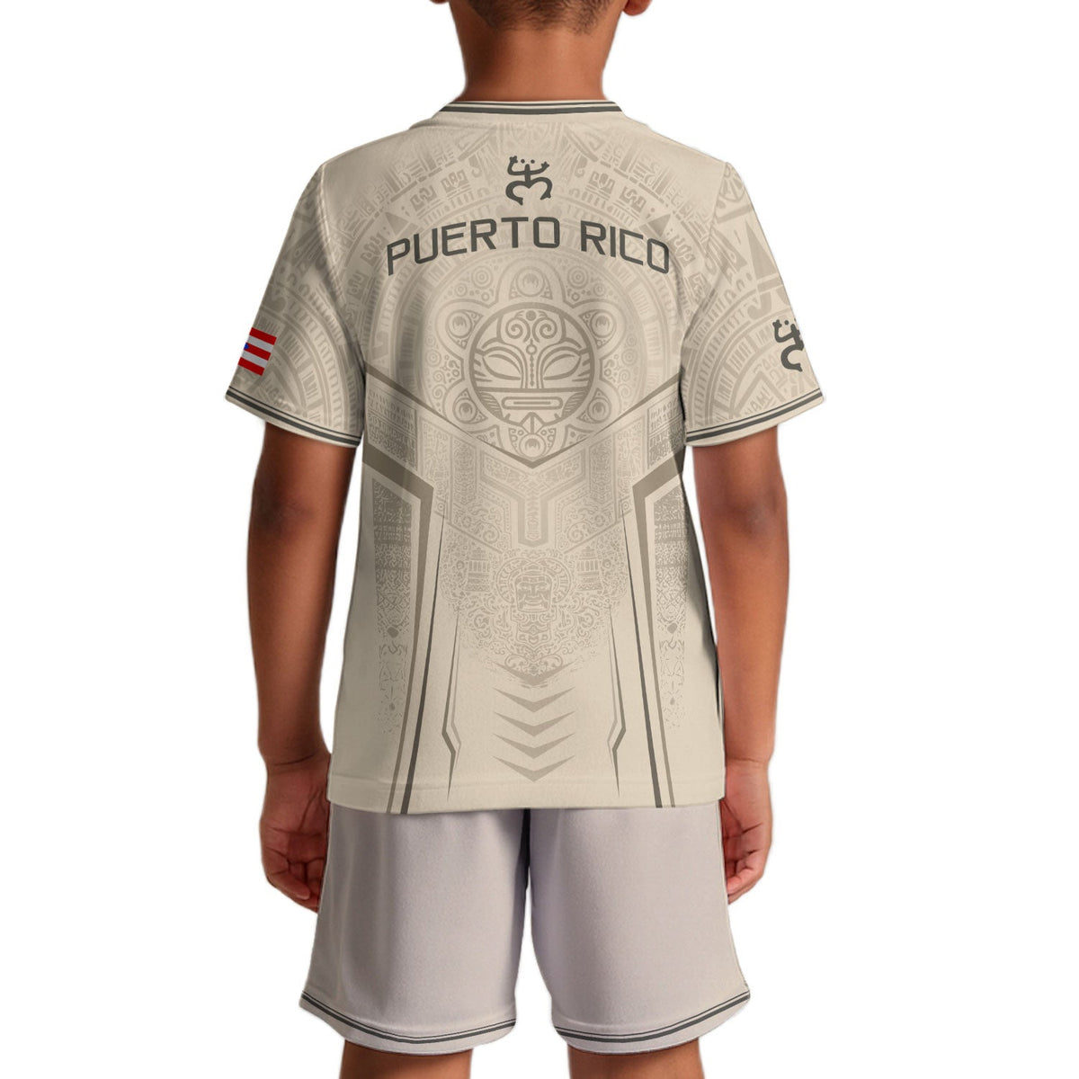 Kids Puerto Rico Soccer Jersey for Boy and Girl, Beige Taino Coqui Frog, Youth Soccer Jersey Inspired by Puerto Rico Kids Soccer Jersey, Northryn Co.