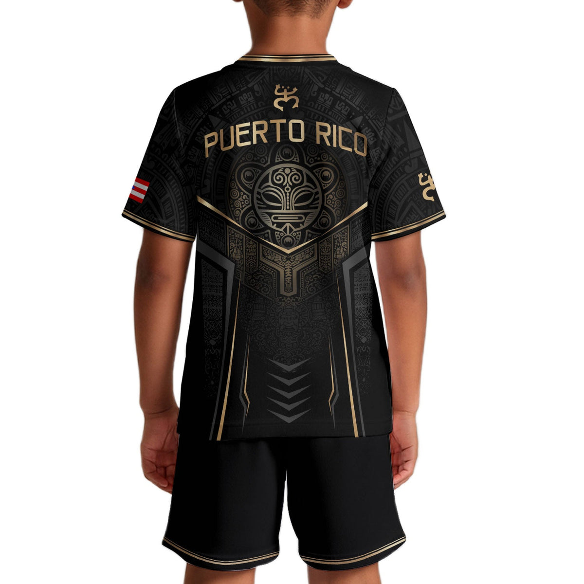 Kids Puerto Rico Soccer Jersey for Boy and Girl, Black Gold Boricua Pride, Youth Soccer Jersey with Puerto Rico Kids Soccer Jersey Pride, Northryn Co.