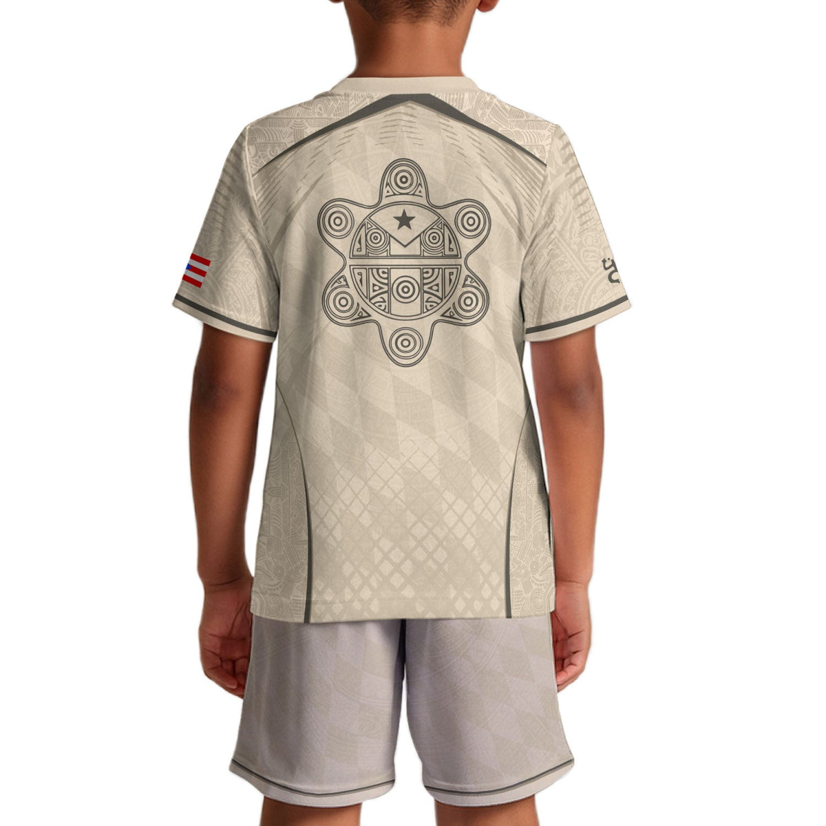 Beige Tan Taino, Kids Puerto Rico Soccer Jersey with Coqui Frog for Boy and Girl, Puerto Rico Kids Soccer Jersey and Youth Soccer Jersey, Northryn Co.