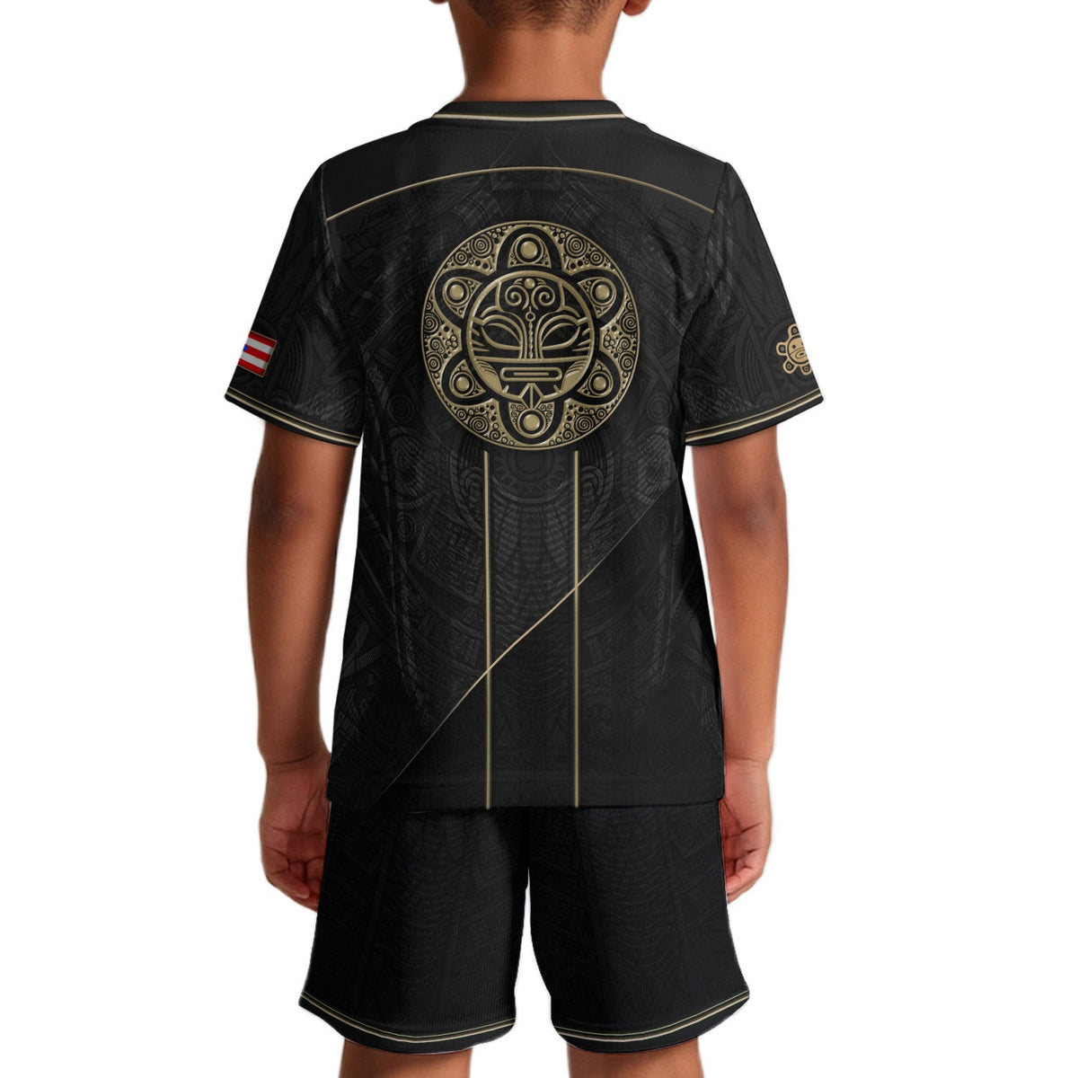 Black Gold Taino, Kids Puerto Rico Soccer Jersey with Coqui Sun for Boy and Girl, Puerto Rico Kids Soccer Jersey and Youth Soccer Jersey, Northryn Co.