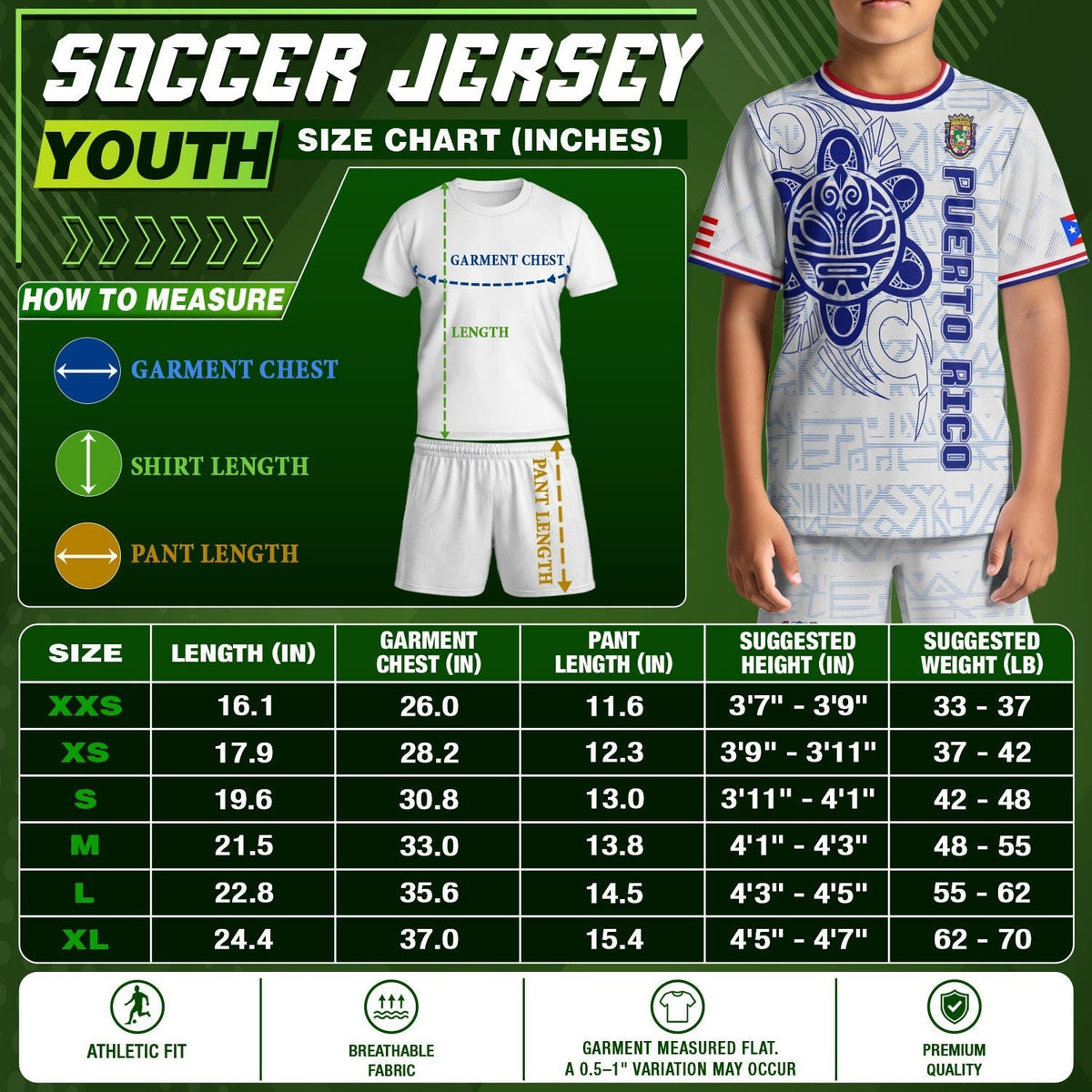 Kids Puerto Rico Soccer Jersey, White Blue Taino Sun Coqui Boricua for Boy and Girl, Youth Soccer Jersey, Puerto Rico Kids Soccer Jersey, Northryn Co.