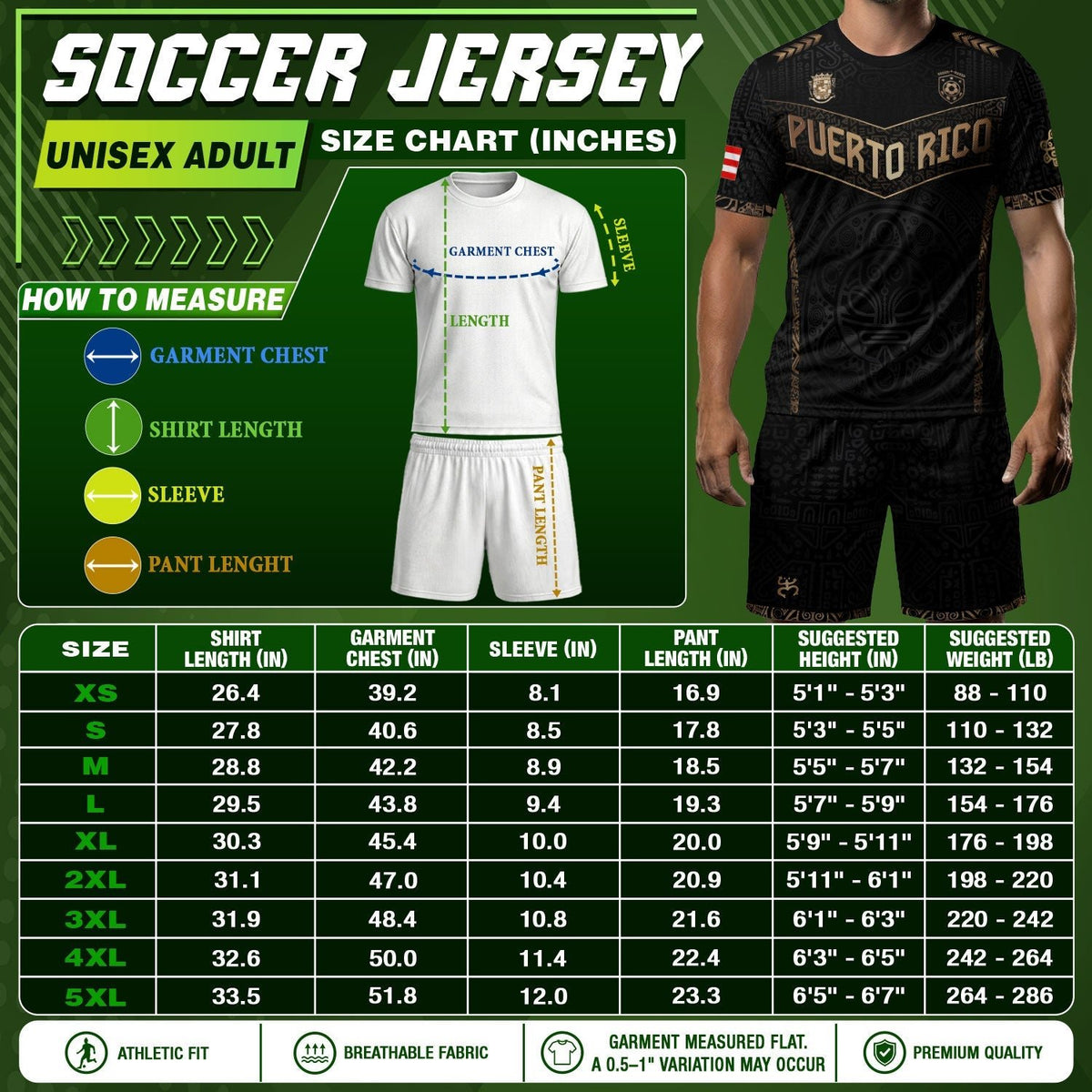 Puerto Rico Soccer Jersey in Black Gold for Men and Women, - Coquí Frog & Taino Sun - V-Shape, Puerto Rico Shirt and Puerto Rico Jersey, Northryn Co.