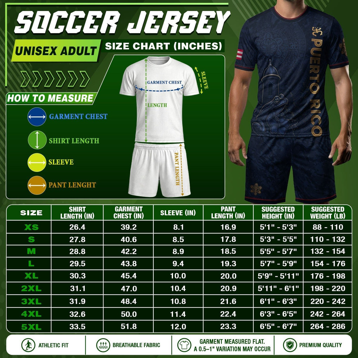 Puerto Rico Soccer Jersey in Navy for for Men and Women, Puerto Rican Stylish Athletic Shirts for, Puerto Rico Shirt, Puerto Rico Jersey, Northryn Co.