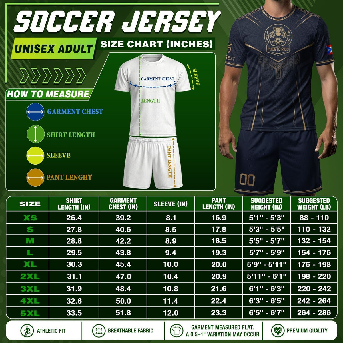 Elegant Navy Gold Coqui, Custom Puerto Rico Soccer Jersey for Men and Women with Taino, Personalized Football Jersey, Puerto Rico Shirt, Northryn Co.