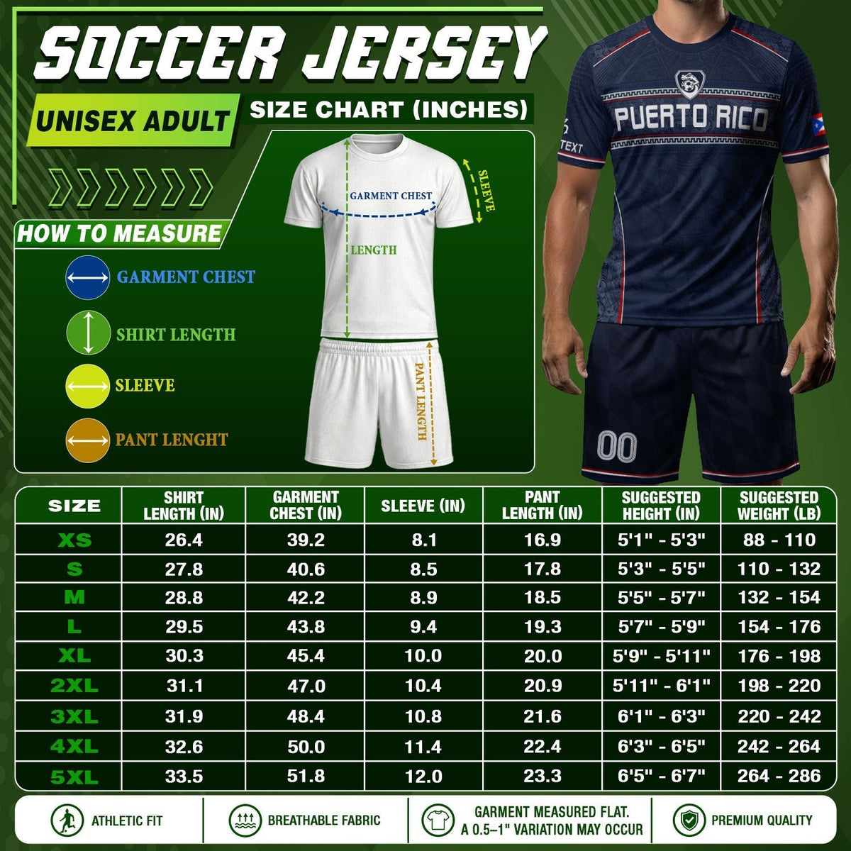Custom Puerto Rico Soccer Jersey for Men and Women, Navy Blue Taino Flag Style, Personalized Football Jersey as a Puerto Rico Shirt, Northryn Co.