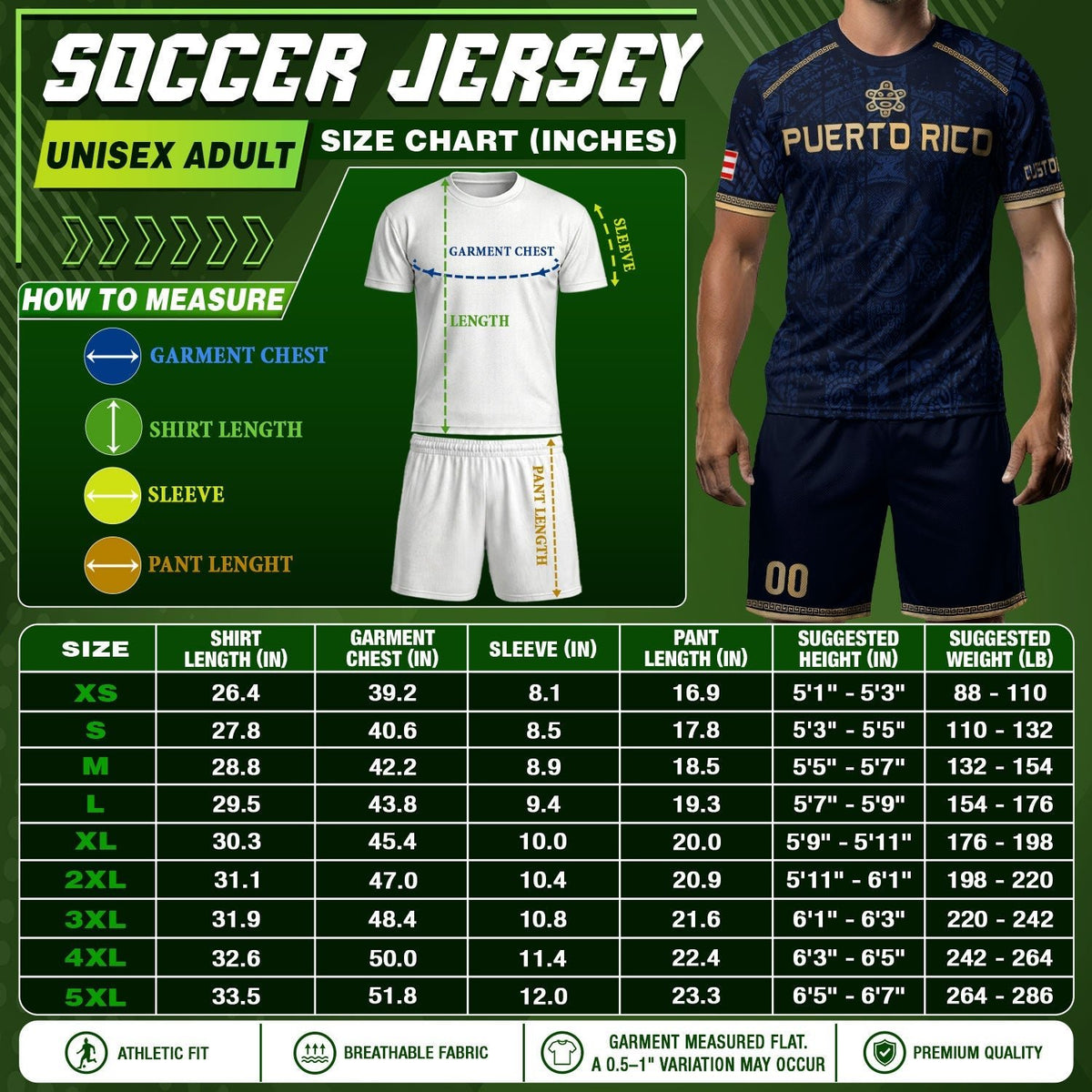 Custom Puerto Rico Soccer Jersey for Men and Women, Navy Taino Gold Pride, Puerto Rico Shirt with Personalized Football Jersey style, Northryn Co.