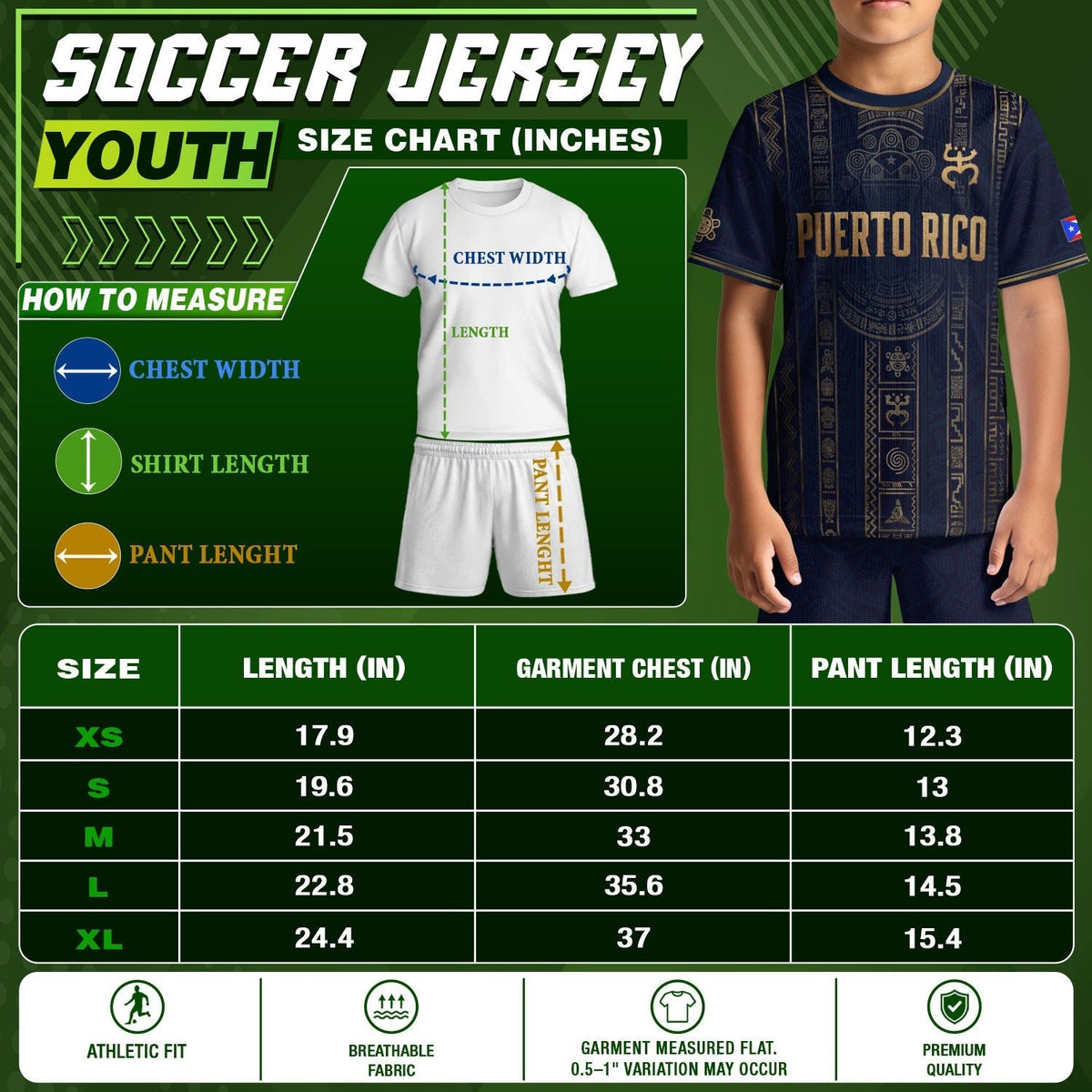 Navy Taino, Kids Puerto Rico Soccer Jersey with Coqui Frog for Boy and Girl, Puerto Rico Kids Soccer Jersey for Youth Soccer Jersey Fans, Northryn Co.