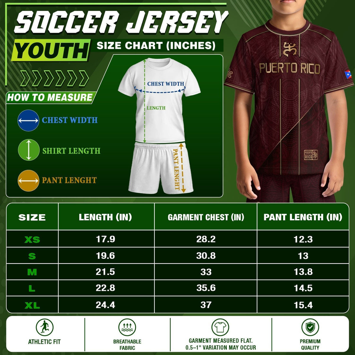Bold Maroon Taino, Kids Puerto Rico Soccer Jersey with Coqui Frog for Boy and Girl, Puerto Rico Kids Soccer Jersey, Youth Soccer Jersey, Northryn Co.