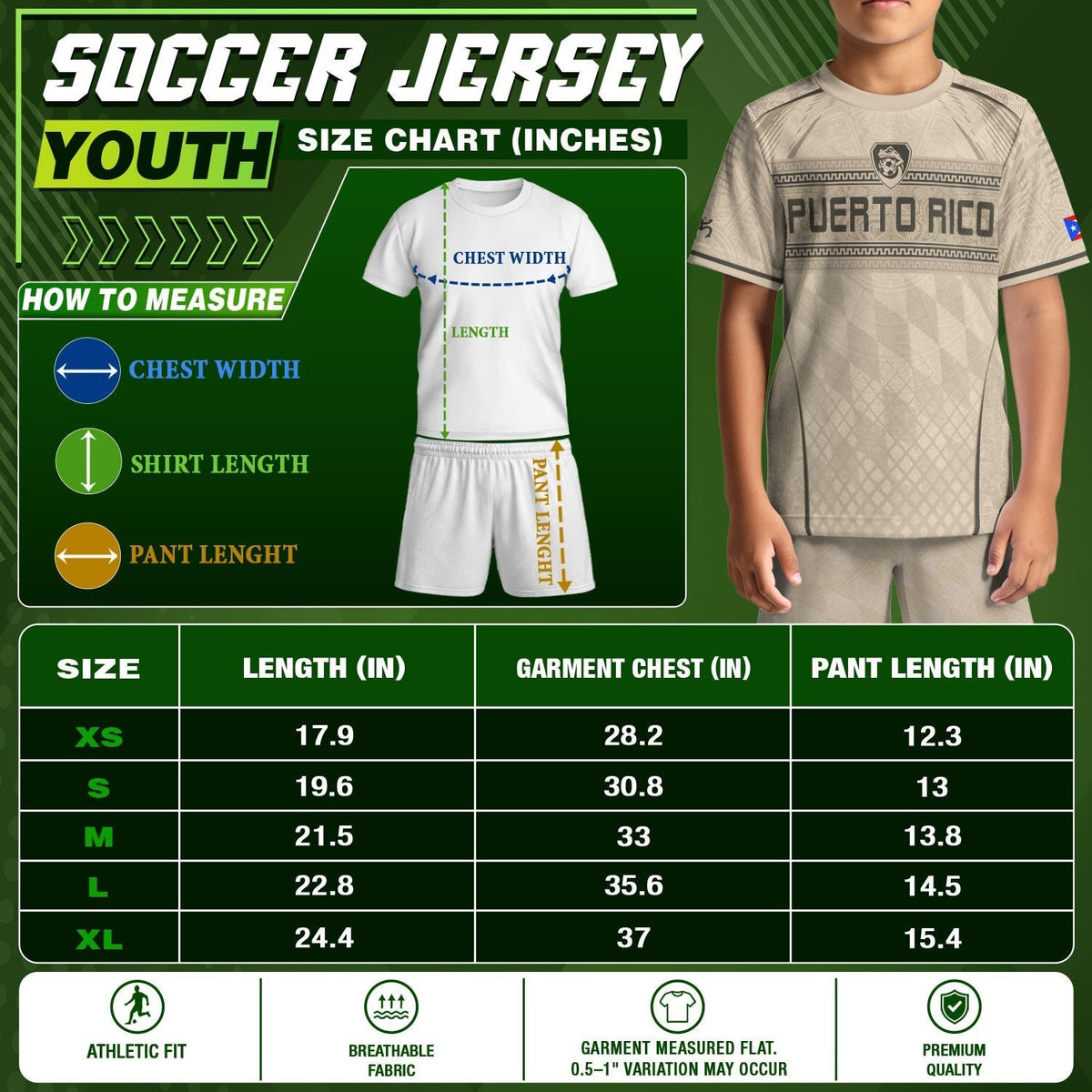 Beige Tan Taino, Kids Puerto Rico Soccer Jersey with Coqui Frog for Boy and Girl, Puerto Rico Kids Soccer Jersey and Youth Soccer Jersey, Northryn Co.