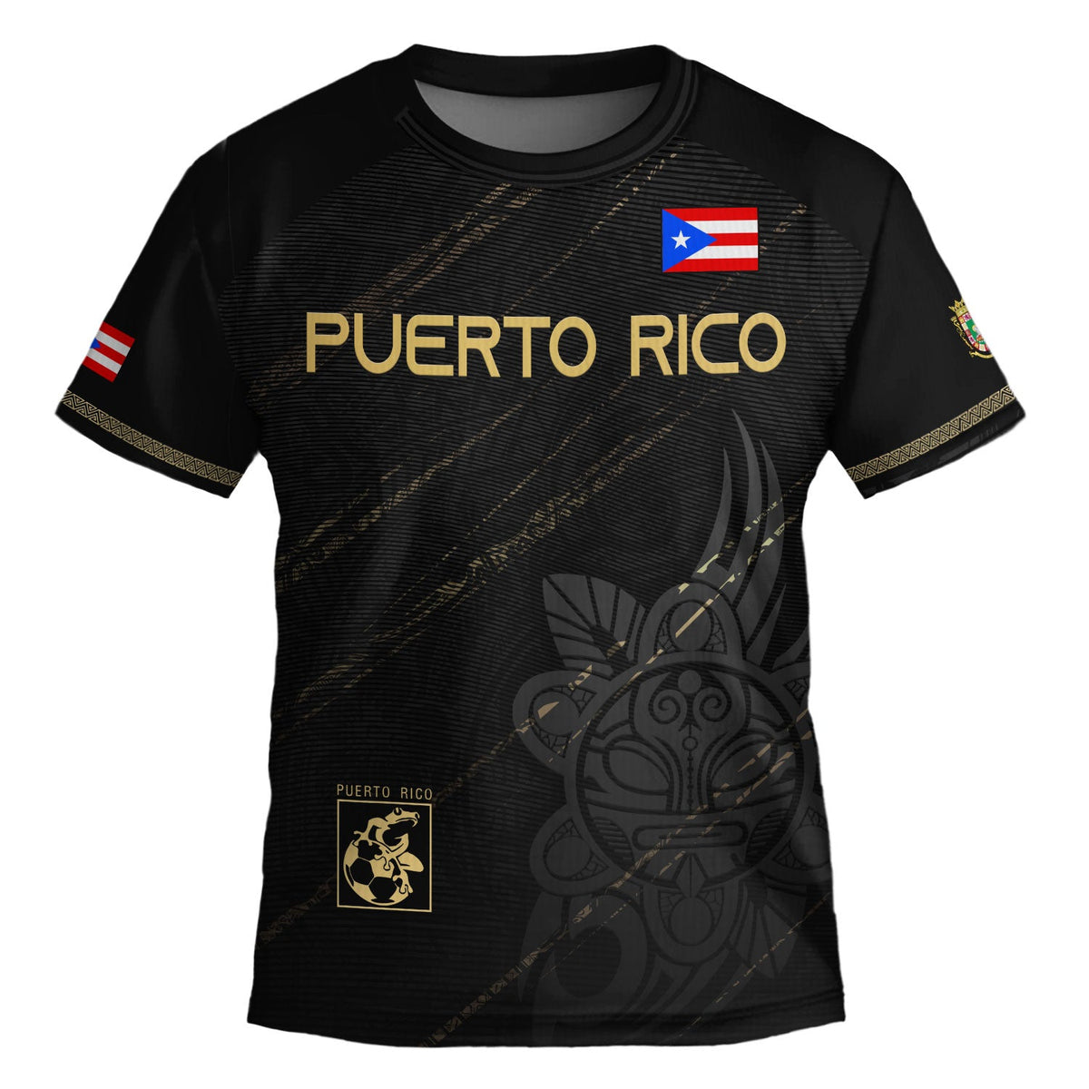 Kids Puerto Rico Soccer Jersey, Black Gold Boricua Coqui Frog for Boy and Girl, Youth Soccer Jersey Meets Puerto Rico Kids Soccer Jersey, Northryn Co.