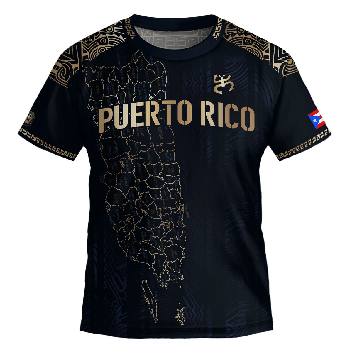 Navy Gold Taino, Kids Puerto Rico Soccer Jersey for Boy and Girl with Sun Garita, Puerto Rico Kids Soccer Jersey and Youth Soccer Jersey, Northryn Co.