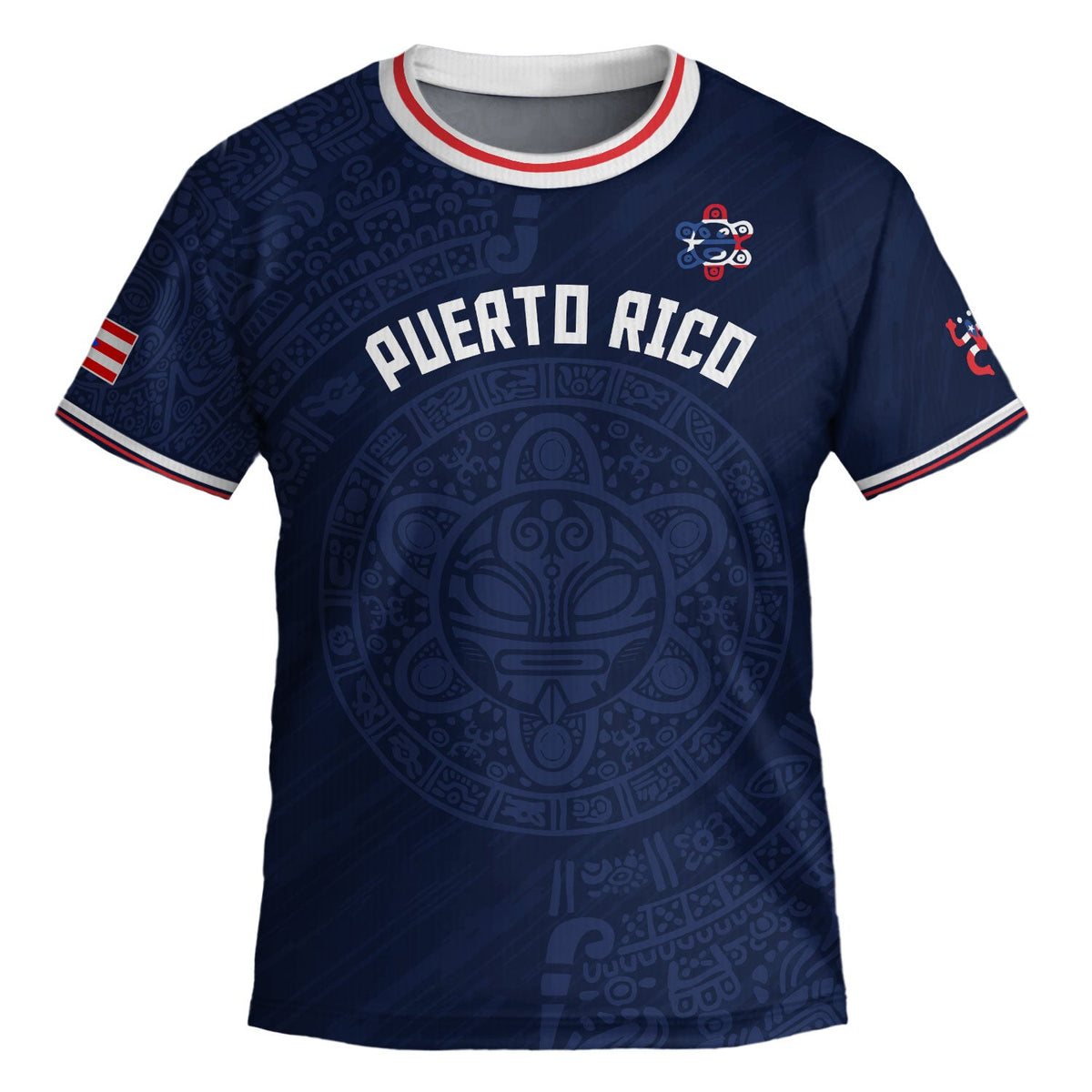Navy Red White, Kids Puerto Rico Soccer Jersey for Boy and Girl with Taino Sun, Puerto Rico Kids Soccer Jersey Meets Youth Soccer Jersey, Northryn Co.