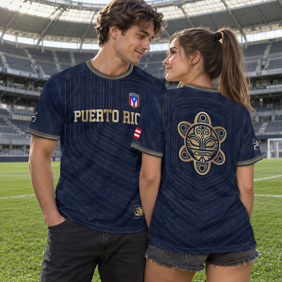 Coqui Frog Navy Gold Puerto Rico Soccer Jersey for Men and Women, Boricua Taino Tribal National, Puerto Rico Jersey, Puerto Rico Shirt, Northryn Co.