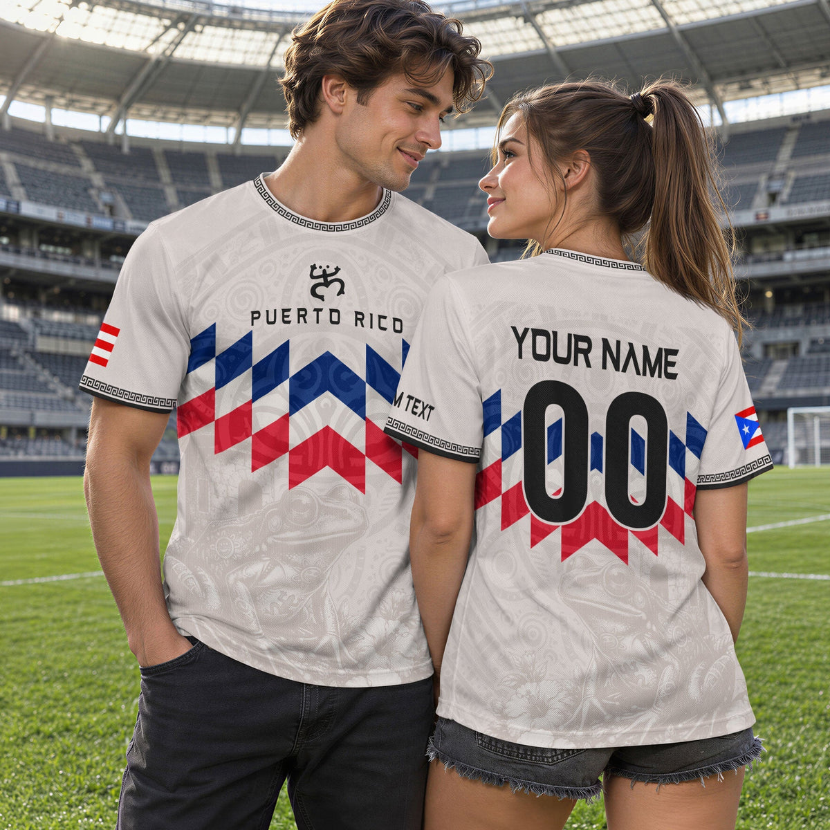 Custom Puerto Rico Soccer Jersey, White Lightweight Team Style, Puerto Rico Shirt for Men and Women as a Personalized Football Jersey, Northryn Co.