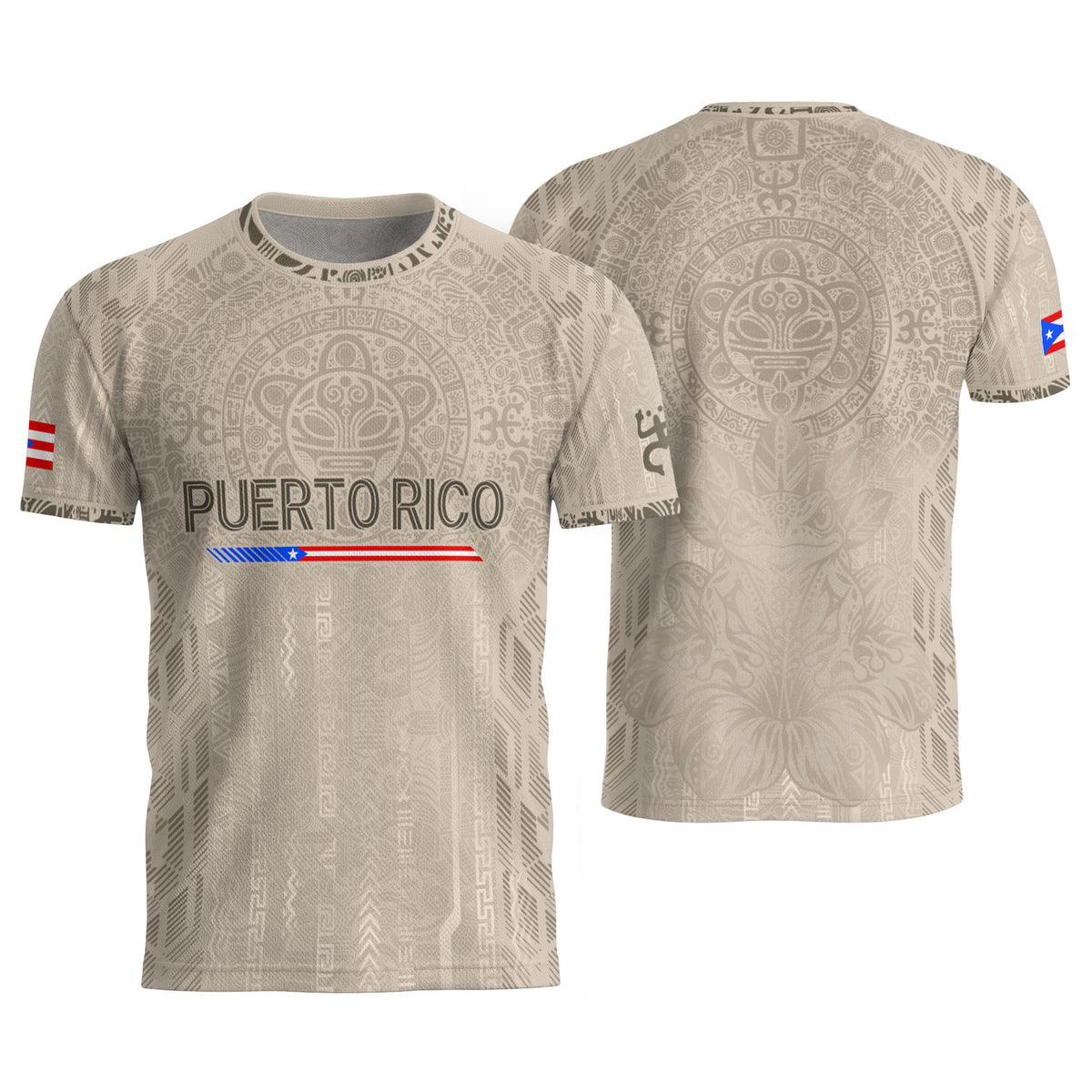 Puerto Rico Soccer Jersey Taíno Heritage Sand Beige Football Shirt Men Boricua Apparel