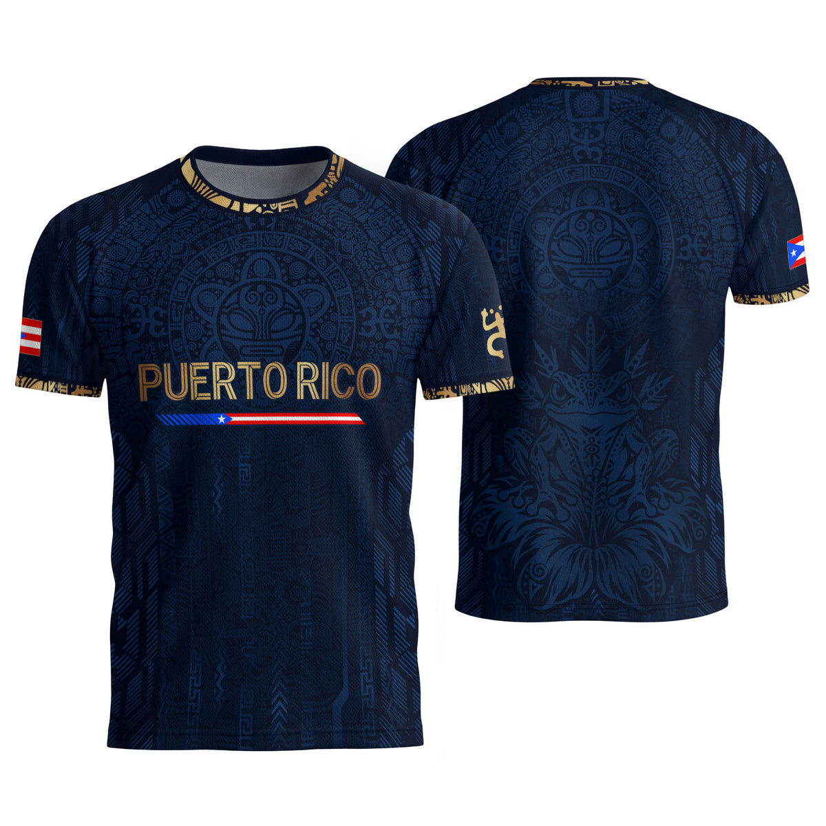 Puerto Rico Soccer Jersey Taino Sun Navy Gold Football Shirt Boricua Flag Apparel