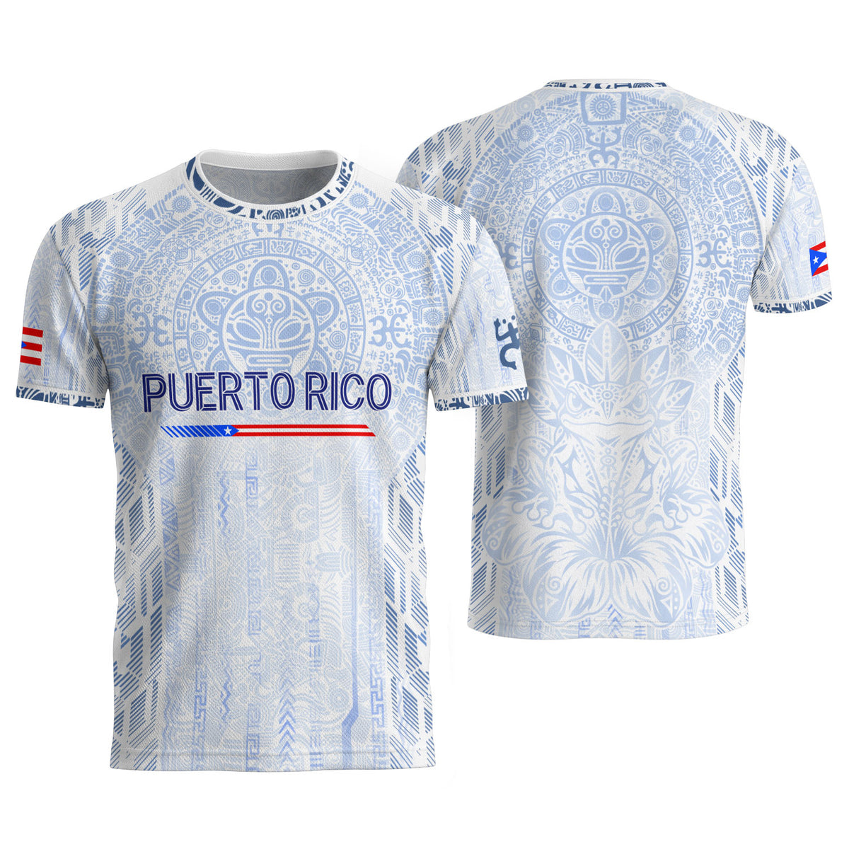 Puerto Rico Soccer Jersey White Blue Taino Sun Football Shirt Boricua Flag Apparel