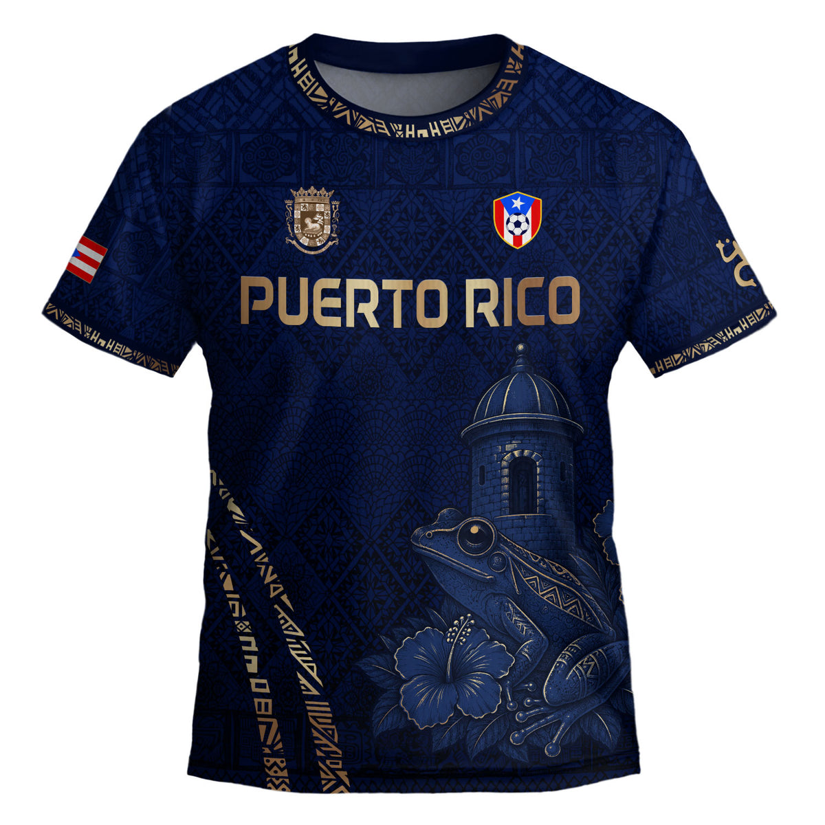 Authentic Youth Puerto Rico Castle Hibiscus Athletic Team Soccer Jersey Shirt Top