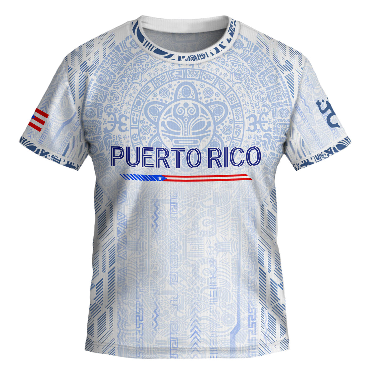 Authentic Youth White Puerto Rico Taino Sun Flag Athletic Team Soccer Jersey Shirt