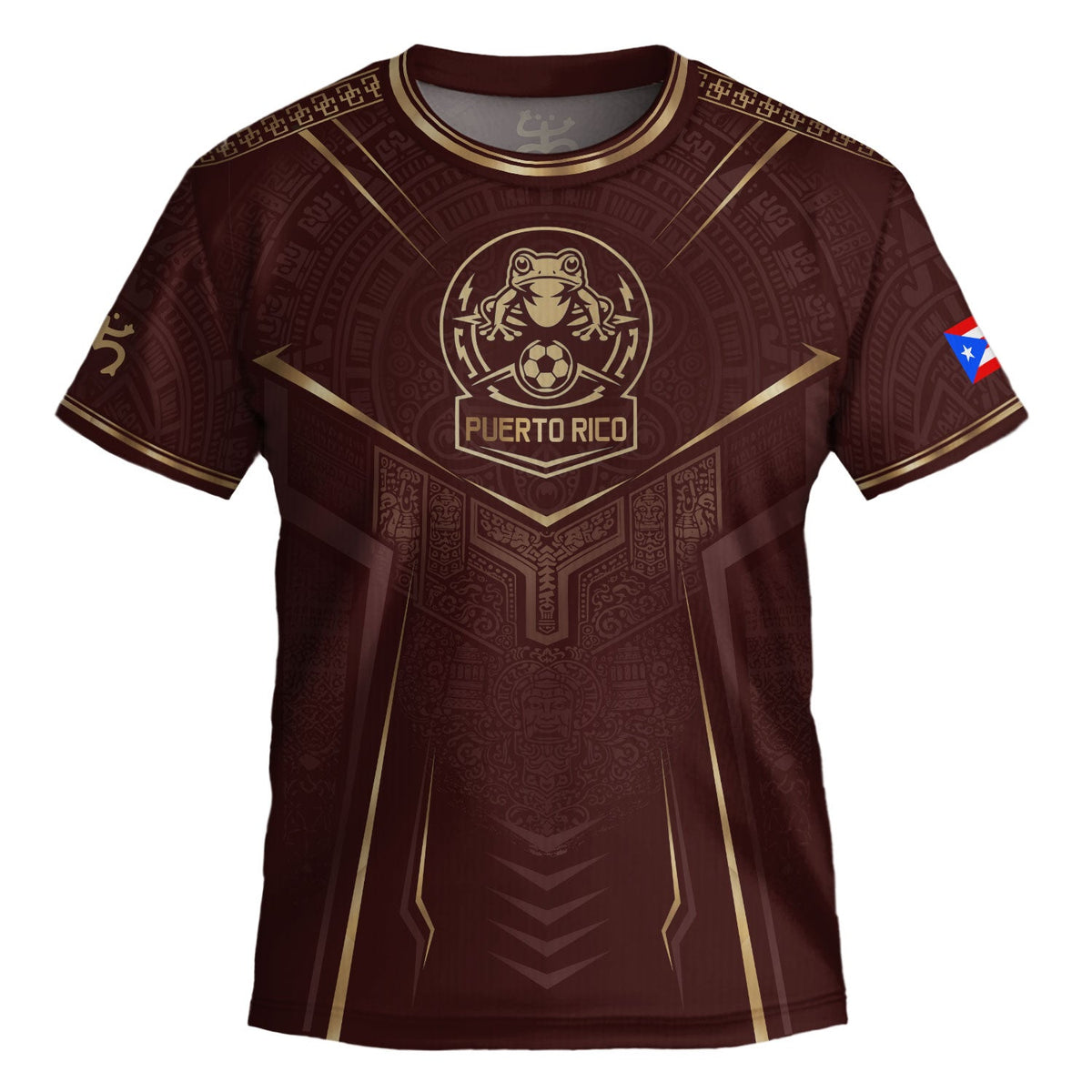 Authentic Maroon, Kids Puerto Rico Soccer Jersey for Boy and Girl with Taino Coqui, Puerto Rico Kids Soccer Jersey, Youth Soccer Jersey, Northryn Co.