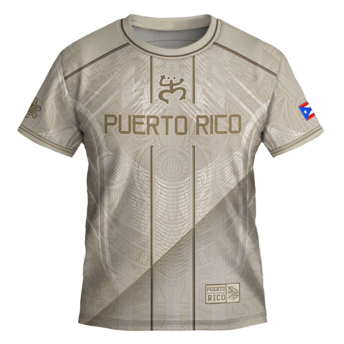 Kids Puerto Rico Soccer Jersey, Classic Beige Taino Coqui Frog for Boy and Girl, Youth Soccer Jersey with Puerto Rico Kids Soccer Jersey, Northryn Co.