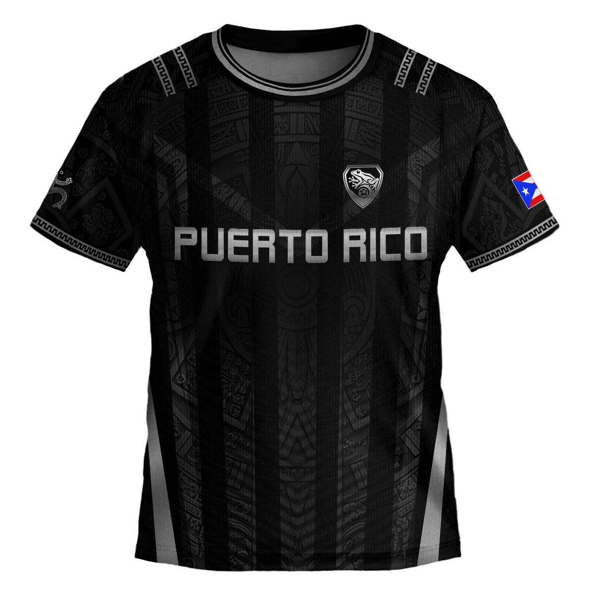Kids Puerto Rico Soccer Jersey, Sleek Black Taino Coqui Frog for Boy and Girl, Youth Soccer Jersey Meets Puerto Rico Kids Soccer Jersey, Northryn Co.