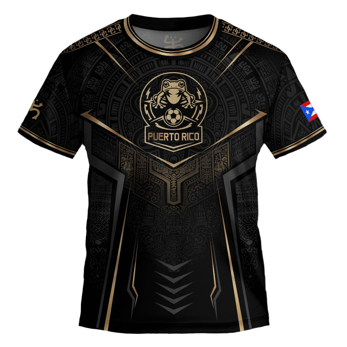 Kids Puerto Rico Soccer Jersey for Boy and Girl, Black Gold Boricua Pride, Youth Soccer Jersey with Puerto Rico Kids Soccer Jersey Pride, Northryn Co.