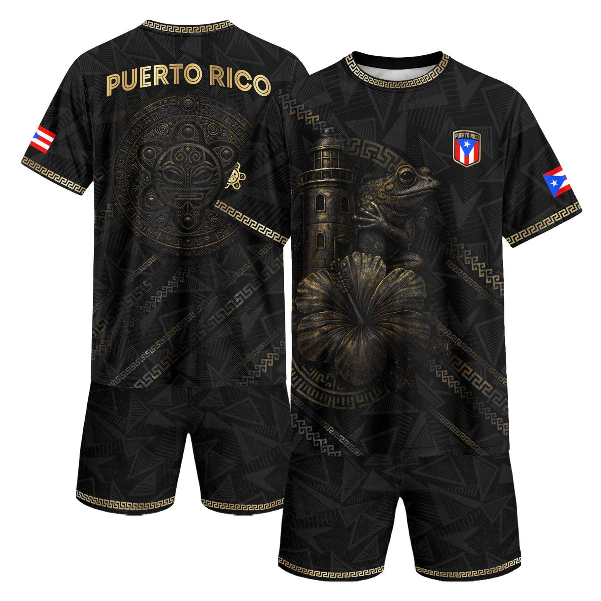 Limited Edition Black Gold Puerto Rico Soccer Jersey for Men and Women, Tribal Coqui Heritage, Puerto Rico Shirt and Puerto Rico Jersey, Northryn Co.