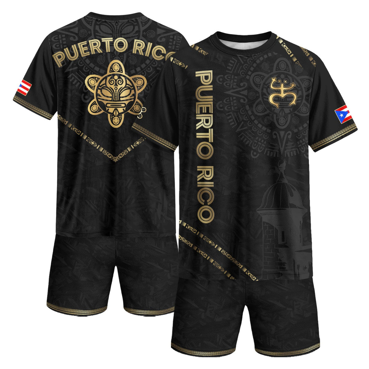 Coqui Frog Black Gold Puerto Rico Soccer Jersey for Men and Women, Taino Sun National Heritage, Puerto Rico Jersey and Puerto Rico Shirt, Northryn Co.