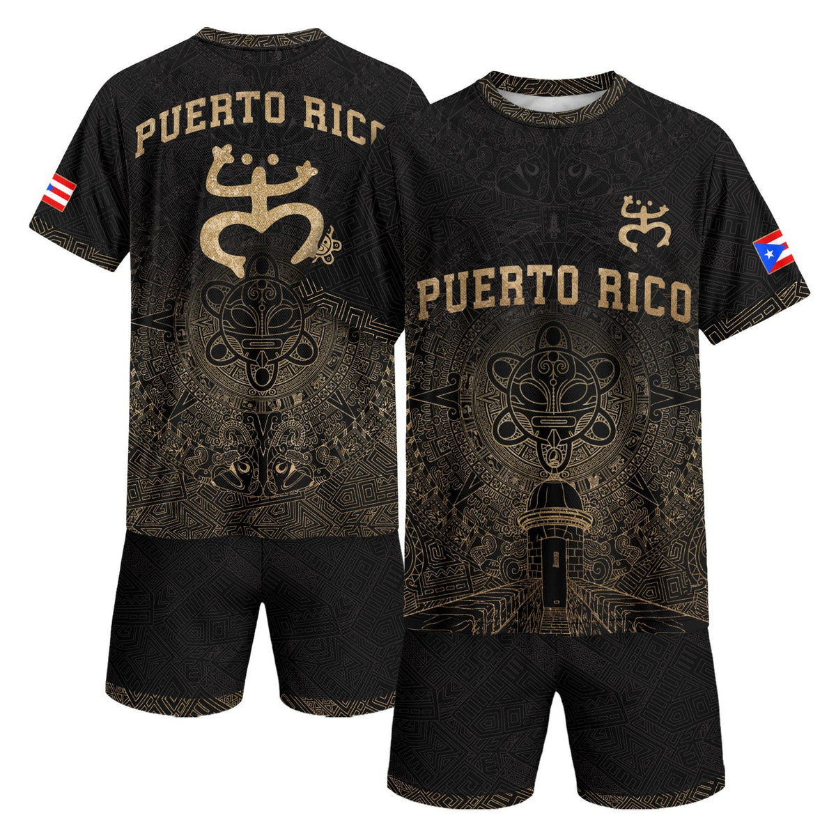 Coqui Frog Black Gold Puerto Rico Soccer Jersey for Men and Women, Garita Taino Sun National, Puerto Rico Jersey and Puerto Rico Shirt, Northryn Co.