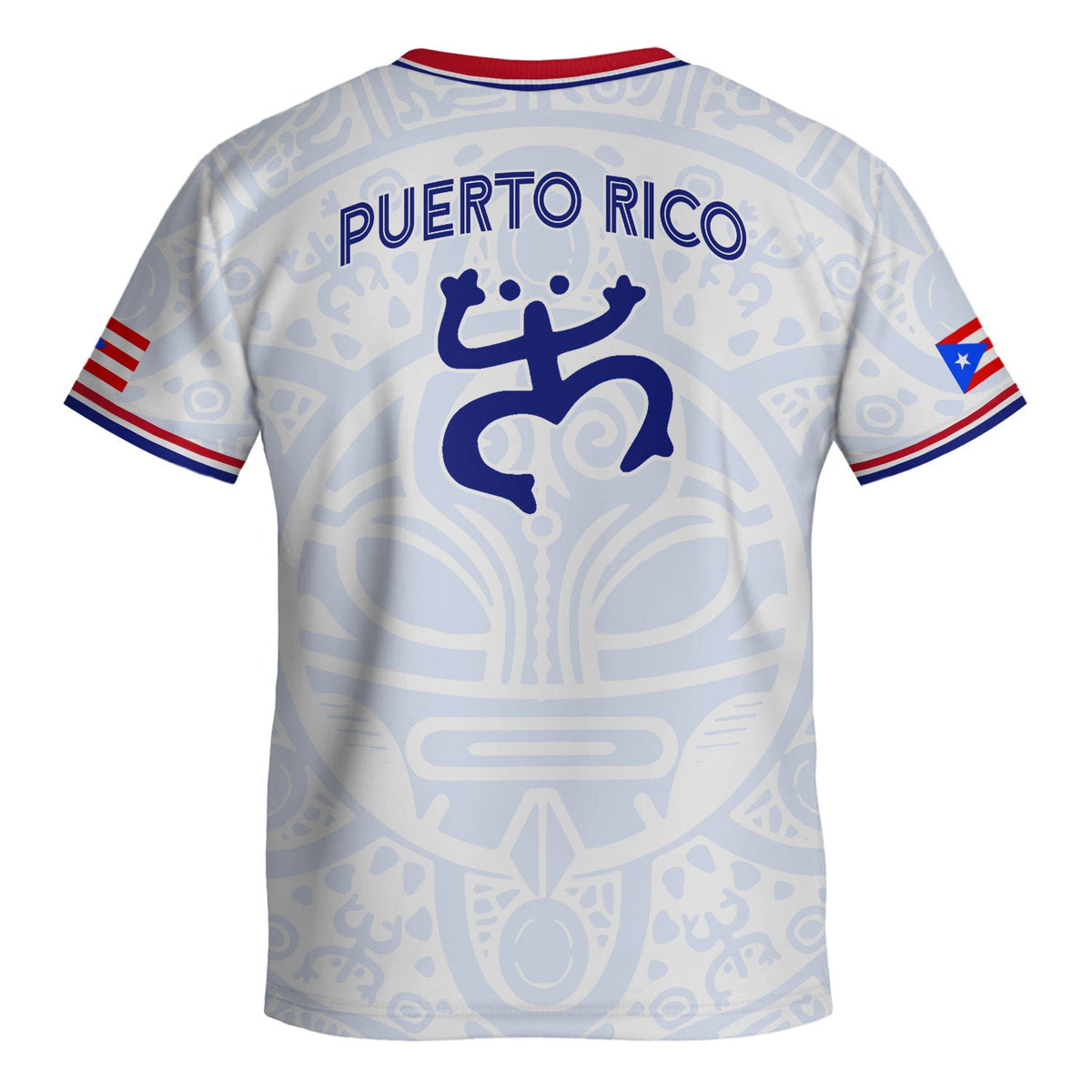 White Blue Boricua, Kids Puerto Rico Soccer Jersey with Taino Mask for Boy and Girl, Puerto Rico Kids Soccer Jersey, Youth Soccer Jersey, Northryn Co.