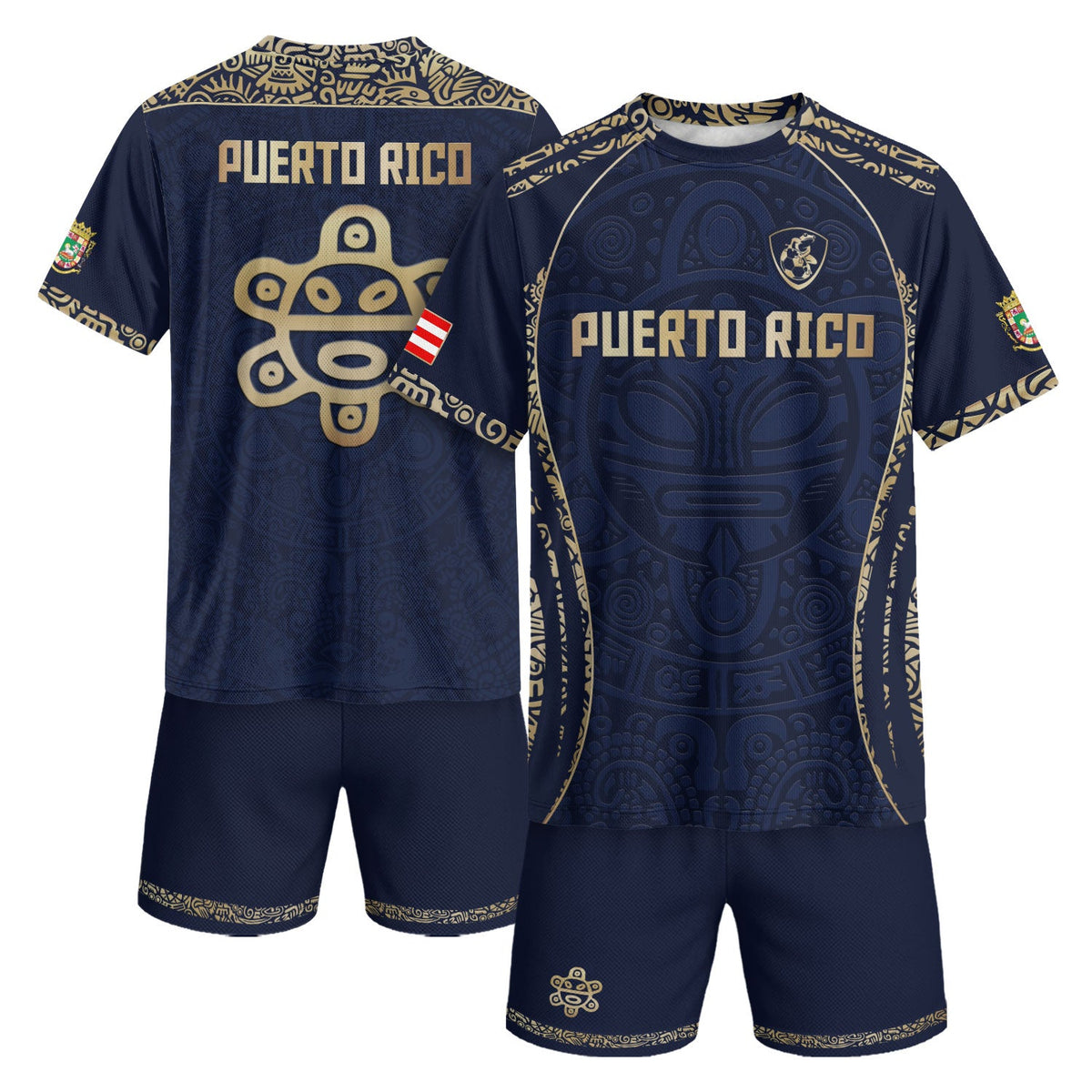 Puerto Rico Soccer Jersey in Navy Blue for Men and Women, Boricua Taino Mask Tribal Flag National, Puerto Rico Shirt, Puerto Rico Jersey, Northryn Co.